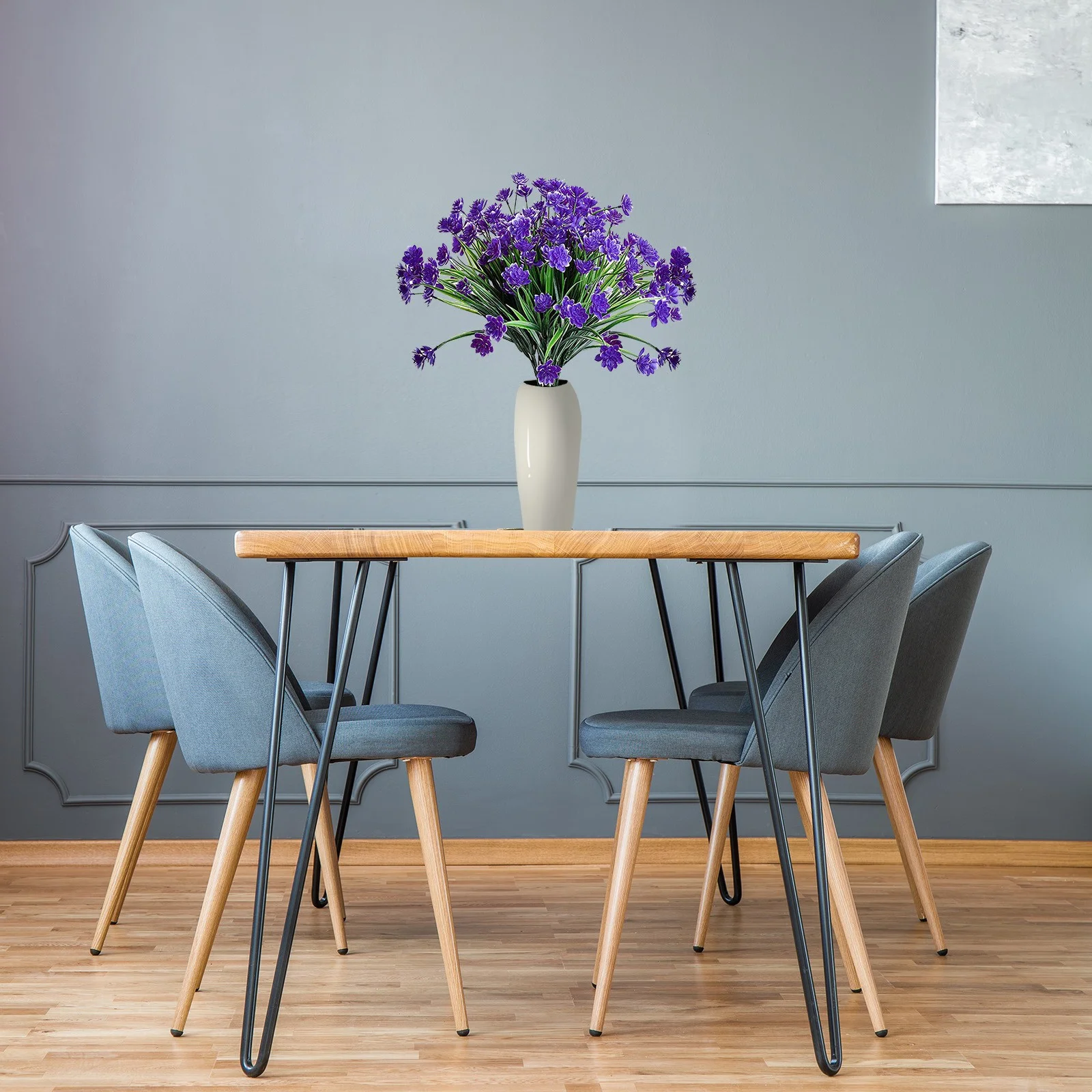 WANYNG Artificial Forget Not Flowers Artificial 2PCS Artificial Flowers Outdoor UV Resistant Plants -Greenery Purple