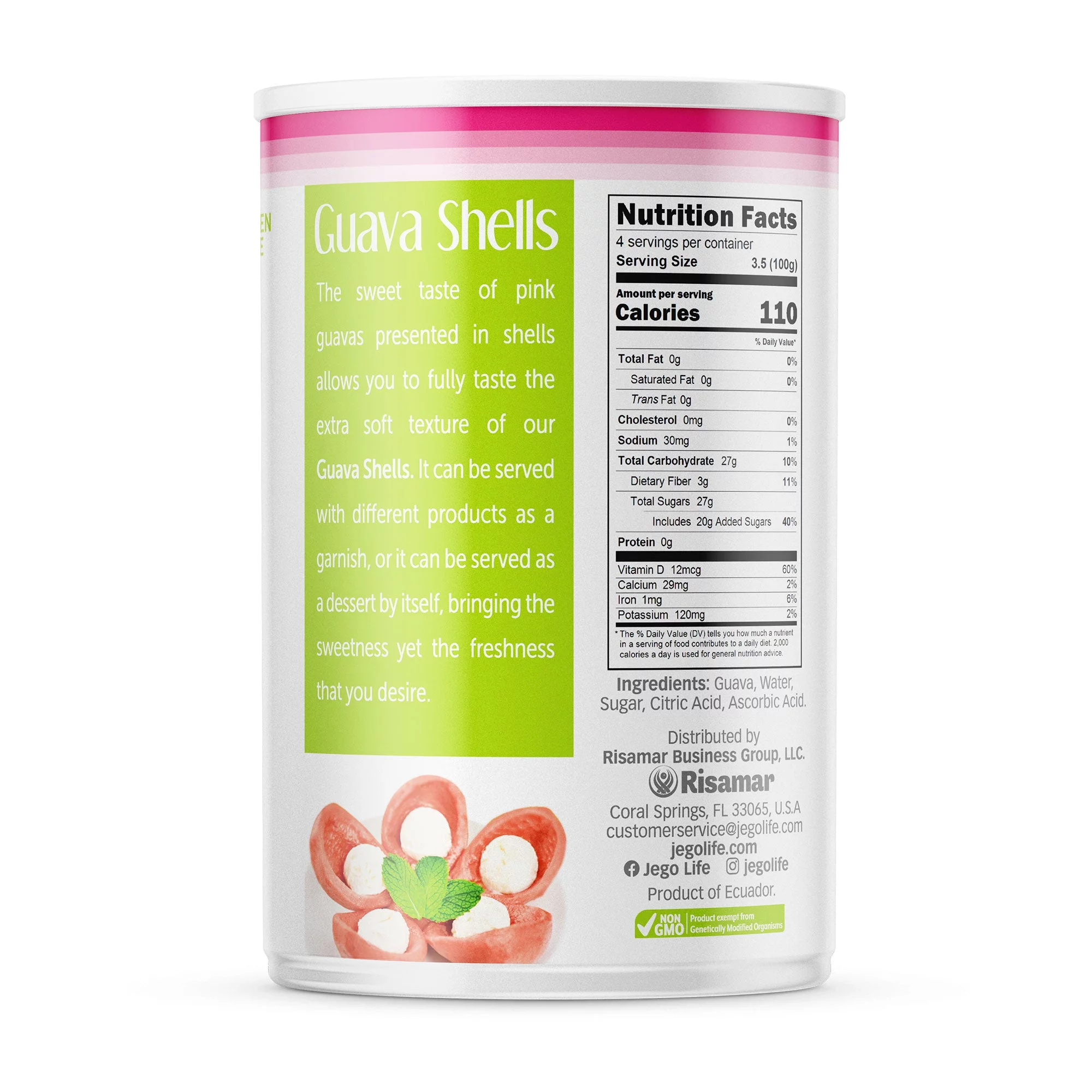 Jego Guava Shells in Syrup, Gluten Free, 14oz (Pack of 3)