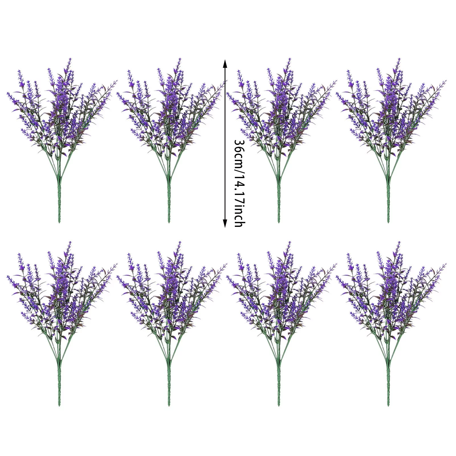 NLLSHGJ 8 Bundles Artificial Lavender Flowers Outdoor Flowers No Fade Garden Porch Window Box Decorating (Purple)