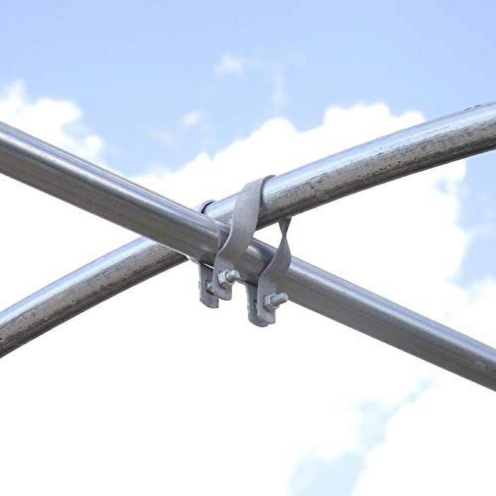 Cross-Connector (Purlin Bracket) for Greenhouse - Galvanized Steel (12 Pack w/Bolts) (1 3/8