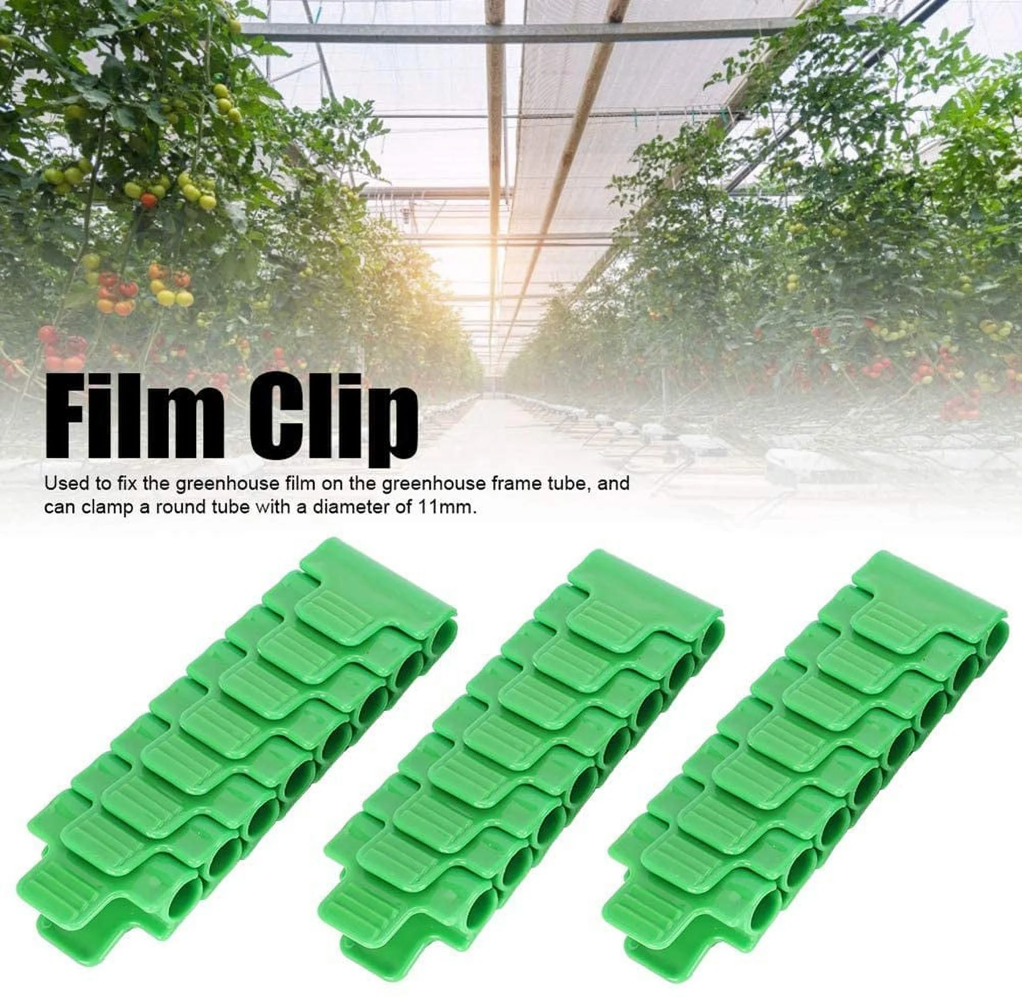 Greenhouse Film Clip, 24Pcs, 11mm Tube, Gardening Tool Frame Shelters
