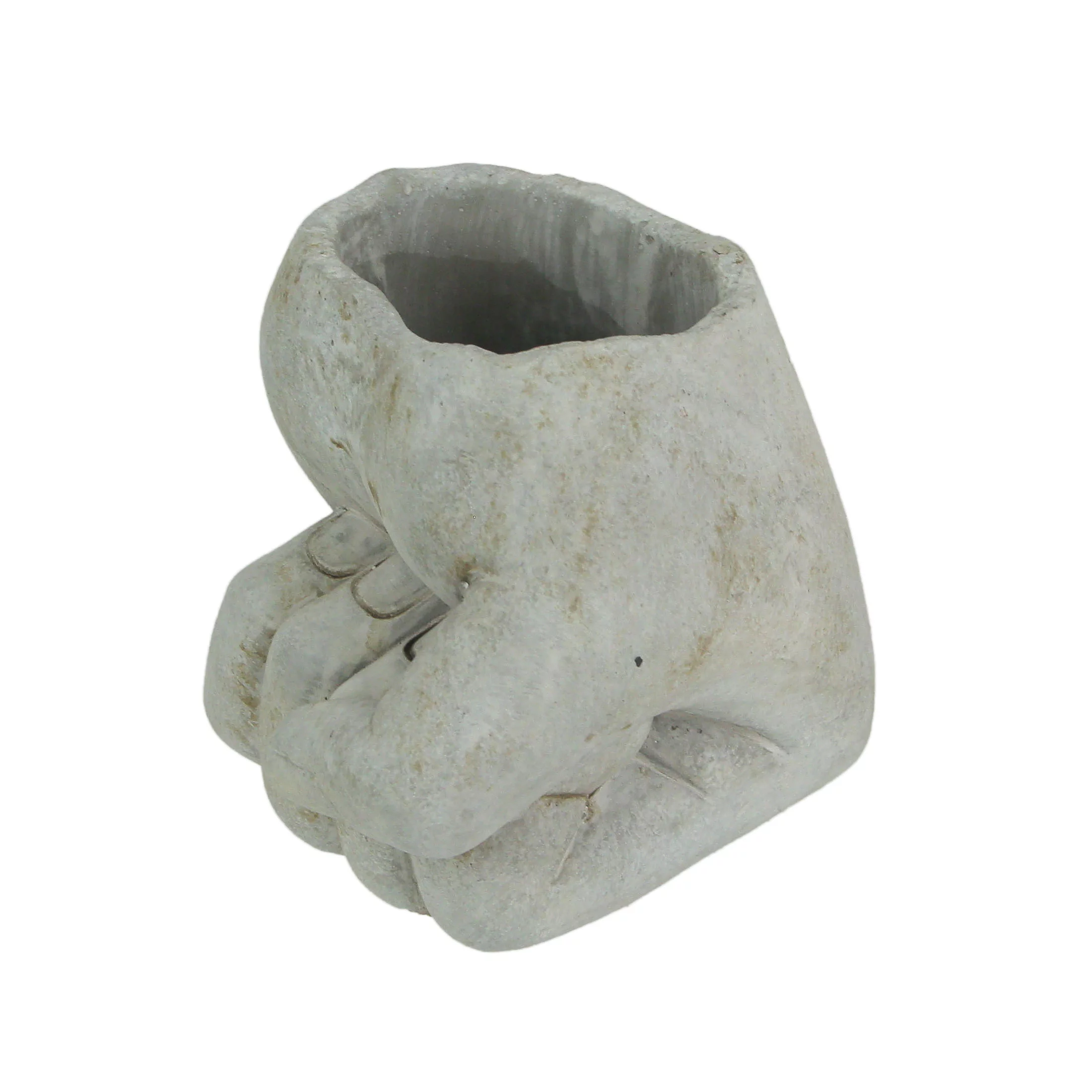 Mayrich 7 inch Fist Bump Hand Concrete Plant Pot Planter / Candle Holder