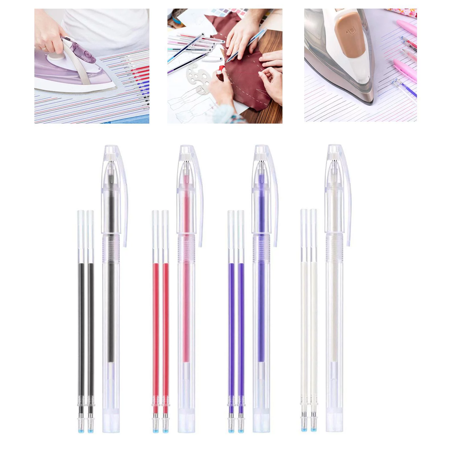 ink Disappearing Heat Erase Pen Refills Fabric Marking Dressmaking Craft Quilting Sewing Tools 4 colour 3Pcs