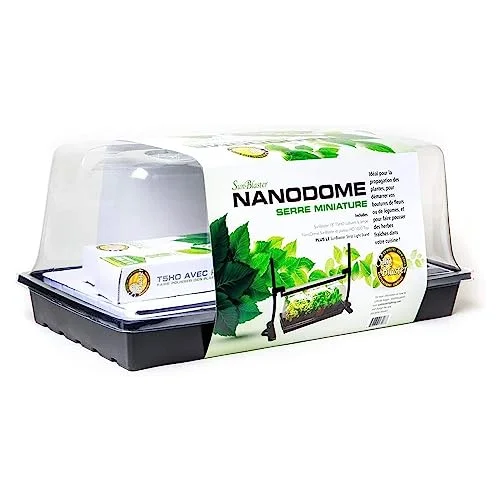 SunBlaster SL1600207 T5HO Mini Greenhouse with Light Stand, Home Growing Kit, Black