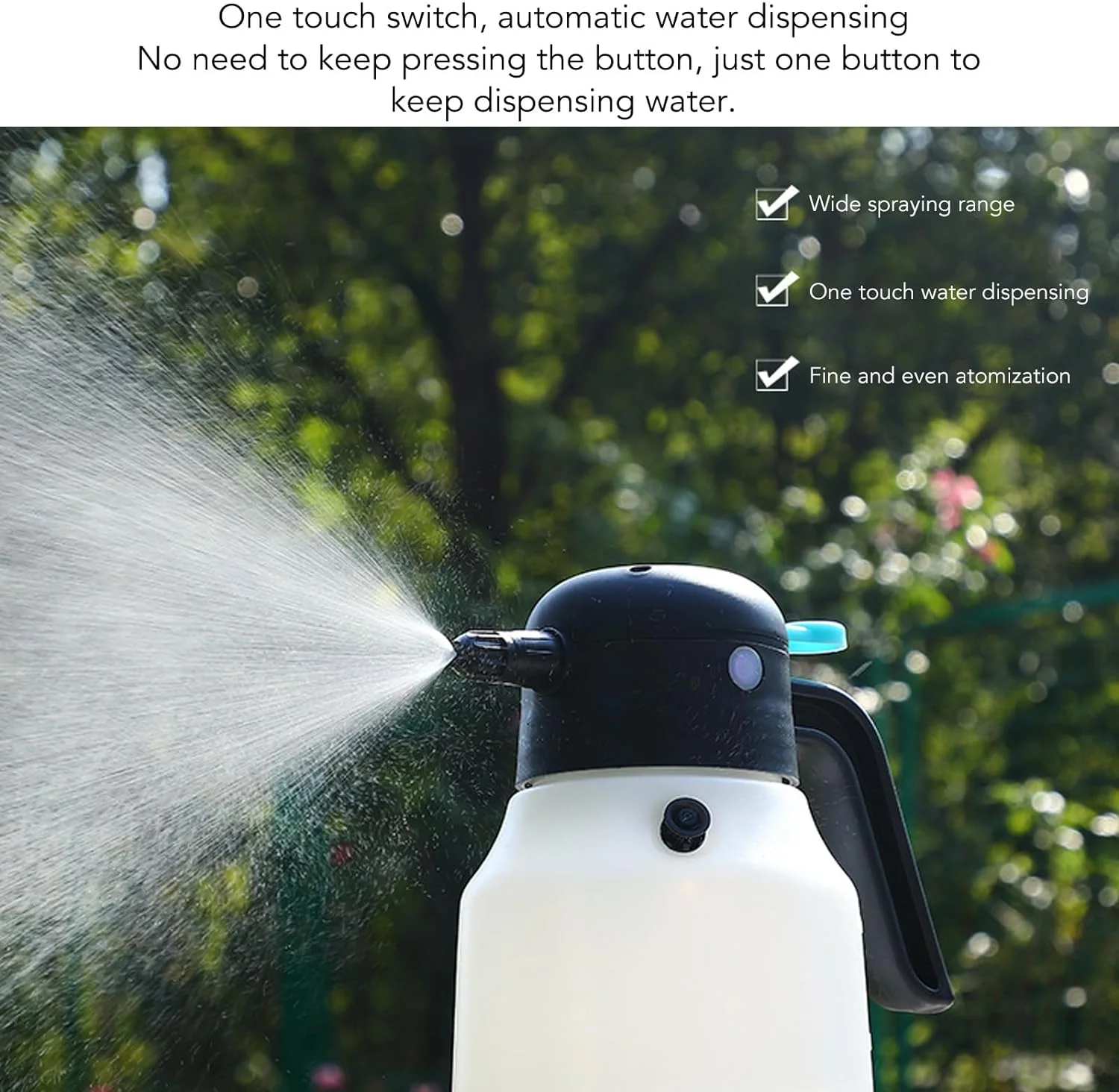 Handheld Foam Sprayer, 2000mAh 1.8L Cordless Pressurized PP Electric Foam Spray Bottle Foam Cannon for Car Washing Garden