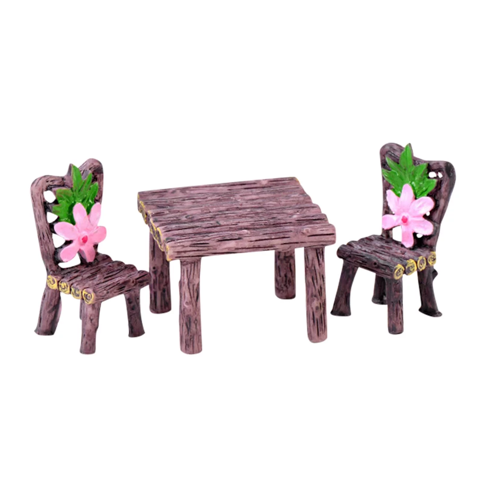 HALJEN Gifts for Women Friendship Unique 3 Pieces Smallature Table and Chairs Set Garden Furniture Ornaments Small Table