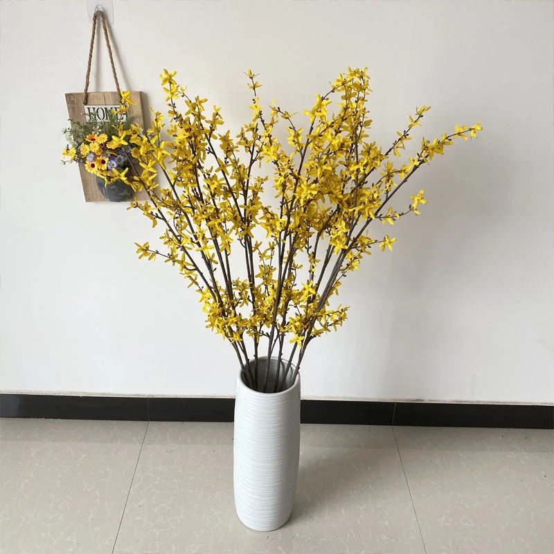 Simulation Yingchun Fake Fallen Flower Single Forsythia Photography Prop on Silk cloth home living room DIY flower arrangement