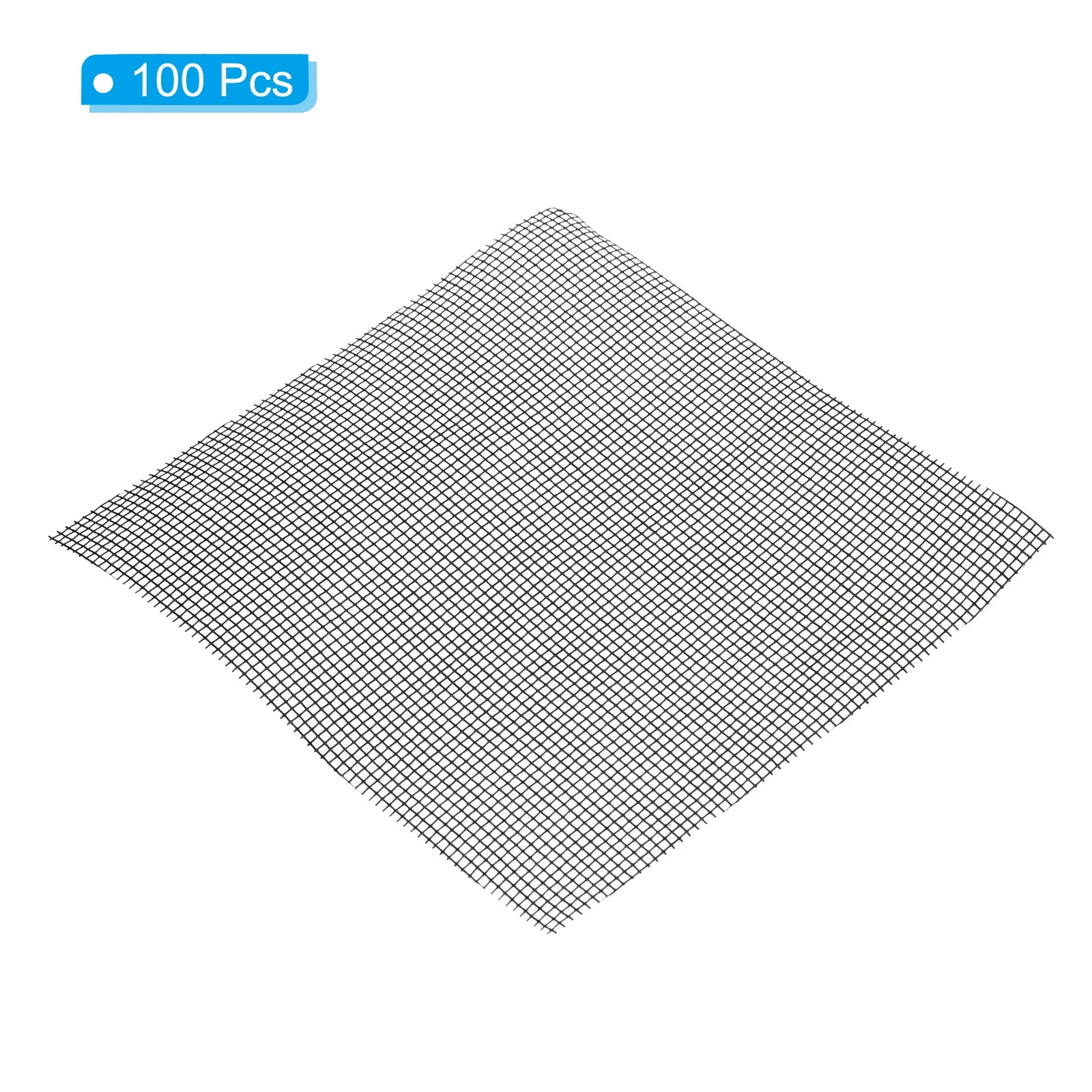 Uxcell Flower Pot Hole Mesh Pad, 4 x 4 Inch Square Drainage Hole Screen Bottom Grid Mat, Black 100 Pack