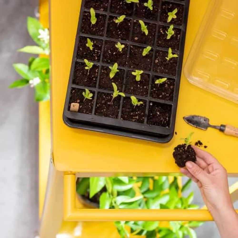 Growease Self Watering Seed Starting Kit, 24- Cell Seed, Holds 3 Qts Of Seed Starting Mix - Capillary Mat, Cover And Water Reservoir Included, 100% Recycled Plastic