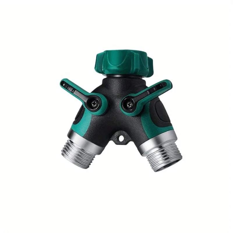 1pc, Adjustable Zinc Alloy Water Distribution Controller for Garden Lawn Watering - One Way Four Valve Switch with Sprinkler Nozzle