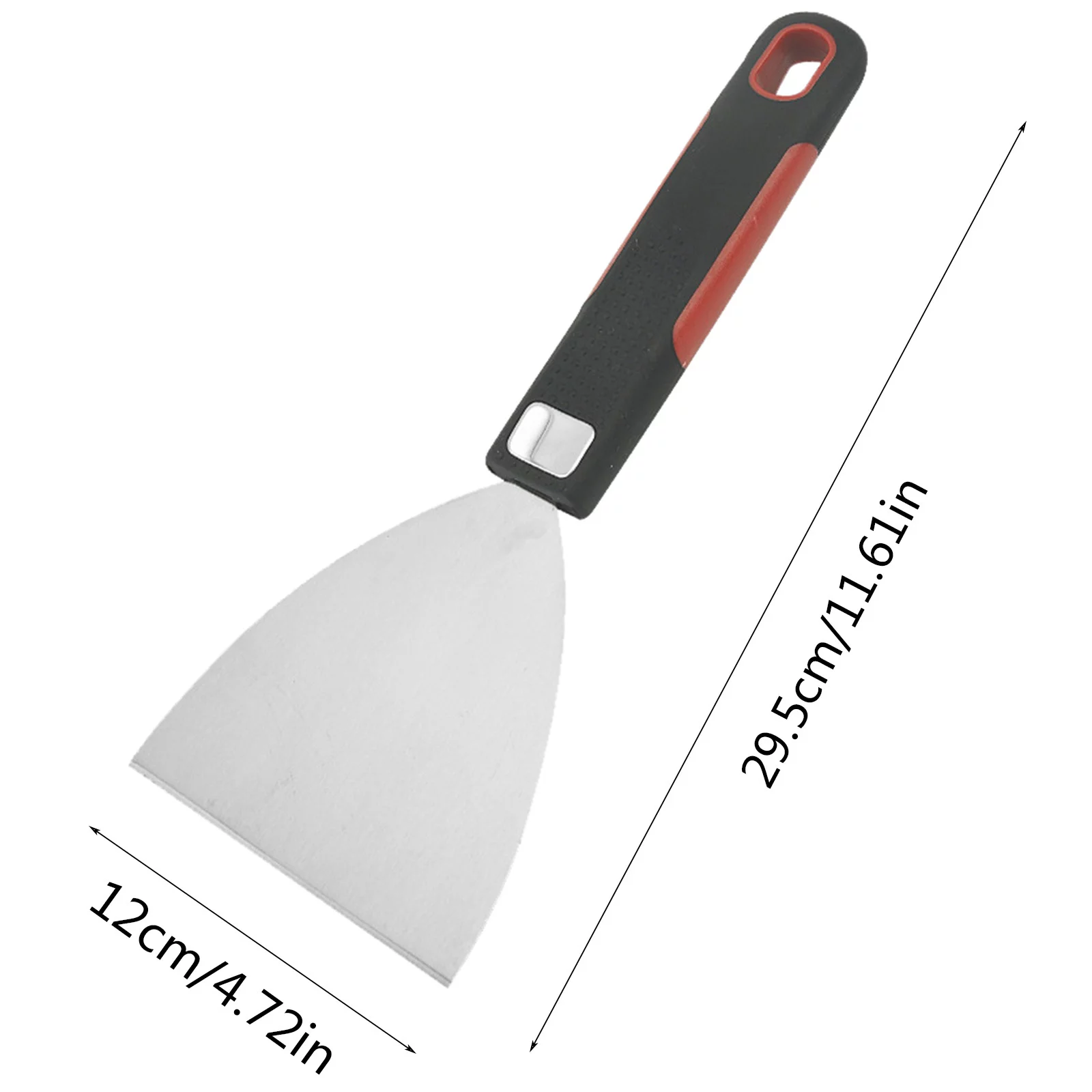 SUSHANG Stainless Steel Triangular Shovel Teppanyaki Cooking Shovel Wooden Handle Shovel Steak Shovel Kitchen Hand Pressed Cake Press Cooking Tool