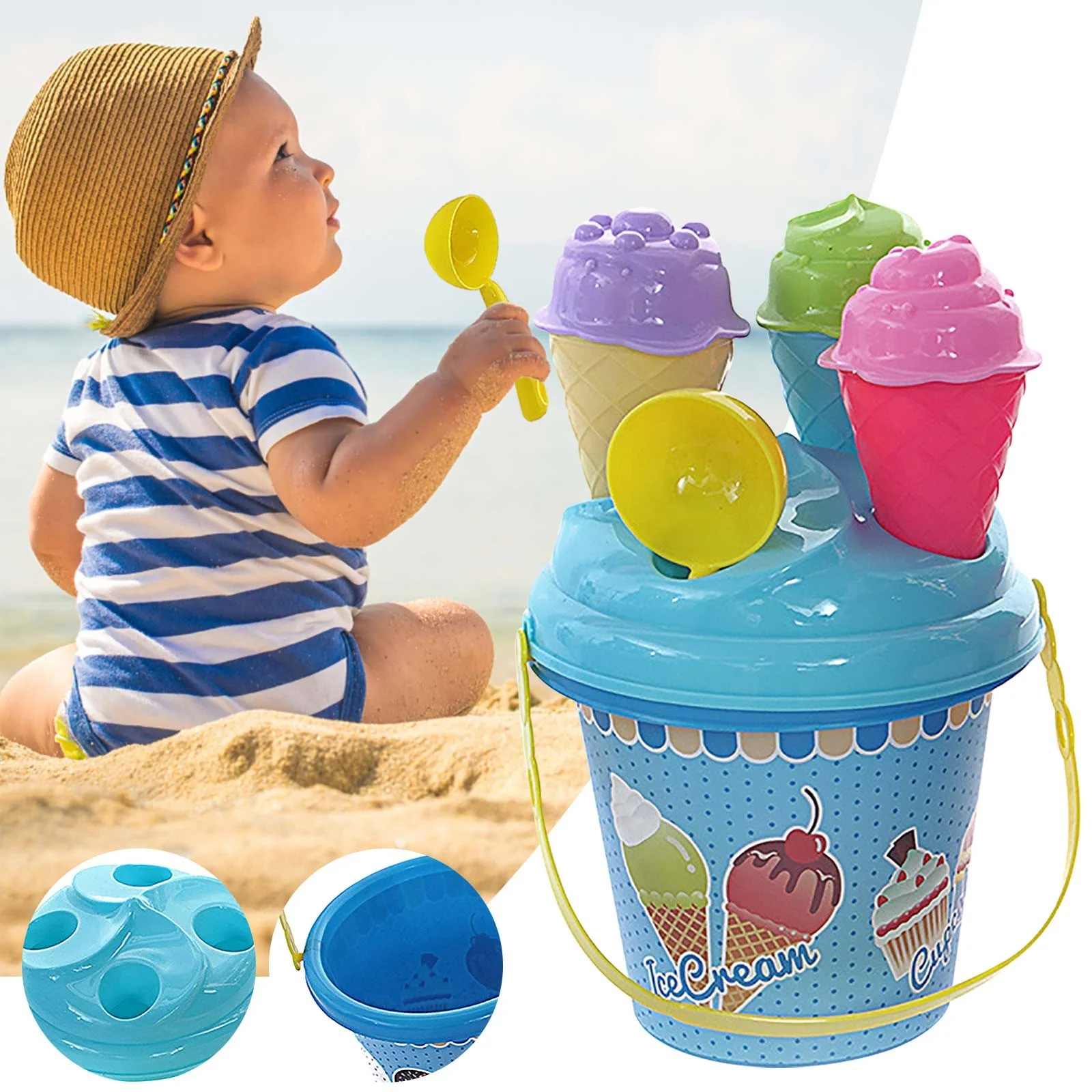 Race Ice Cream Sand Toys for Kids with Large 9