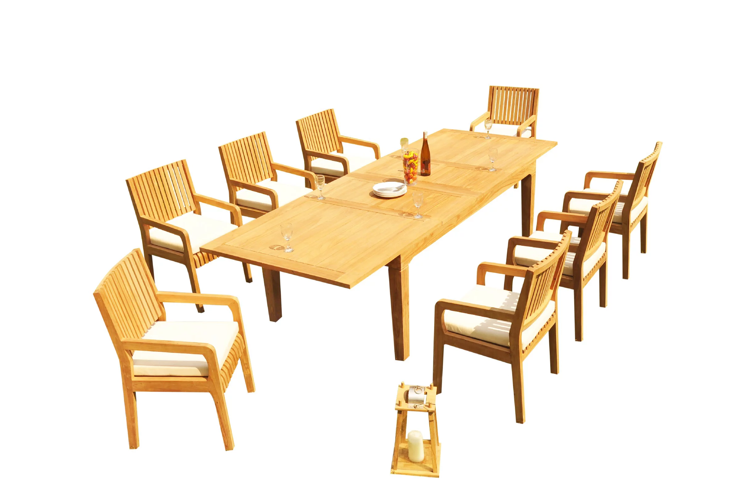Grade-A Teak Dining Set: 8 Seater 9 Pc: 122