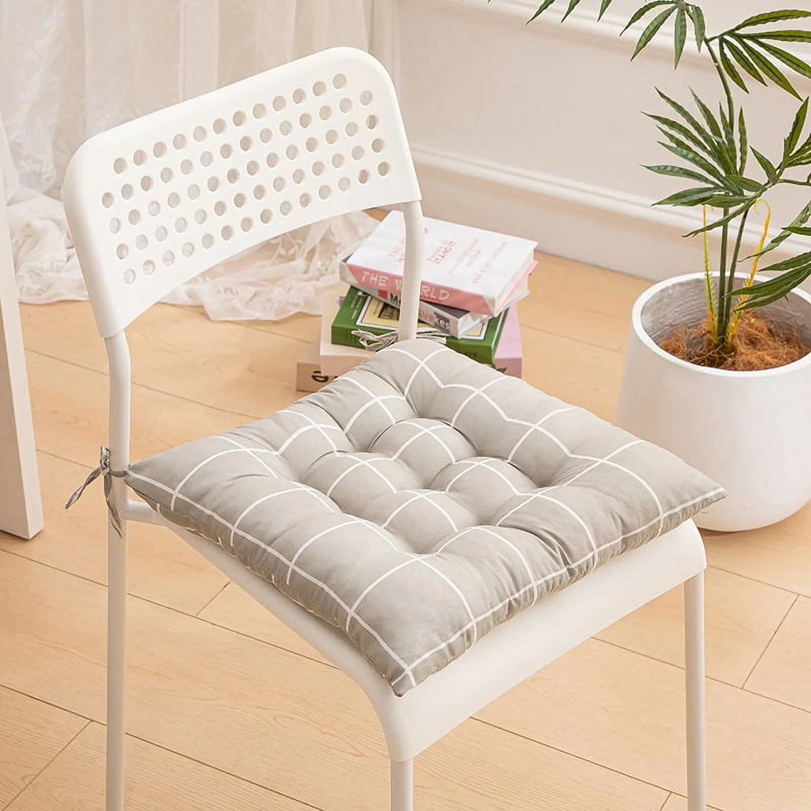 Namzi Seat Cushion Garden Patio Home Kitchen Office Thicken Comfy Seat Cushion, light gray 16