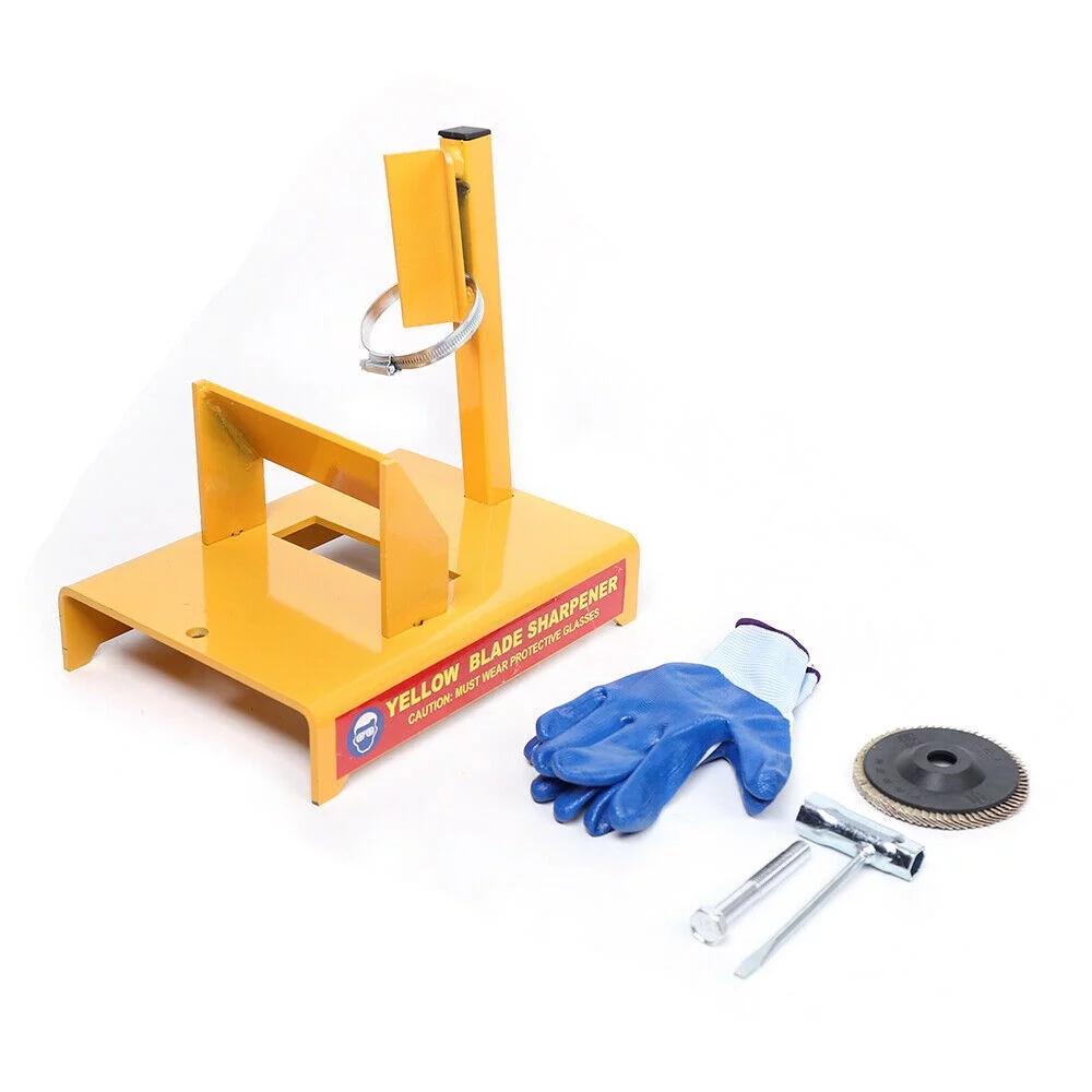 Wuzstar 14 Inche Lawn Mower Blade Sharpener 30°Bevel Sharpening Garden Lawnmower Grinder Holder Stand