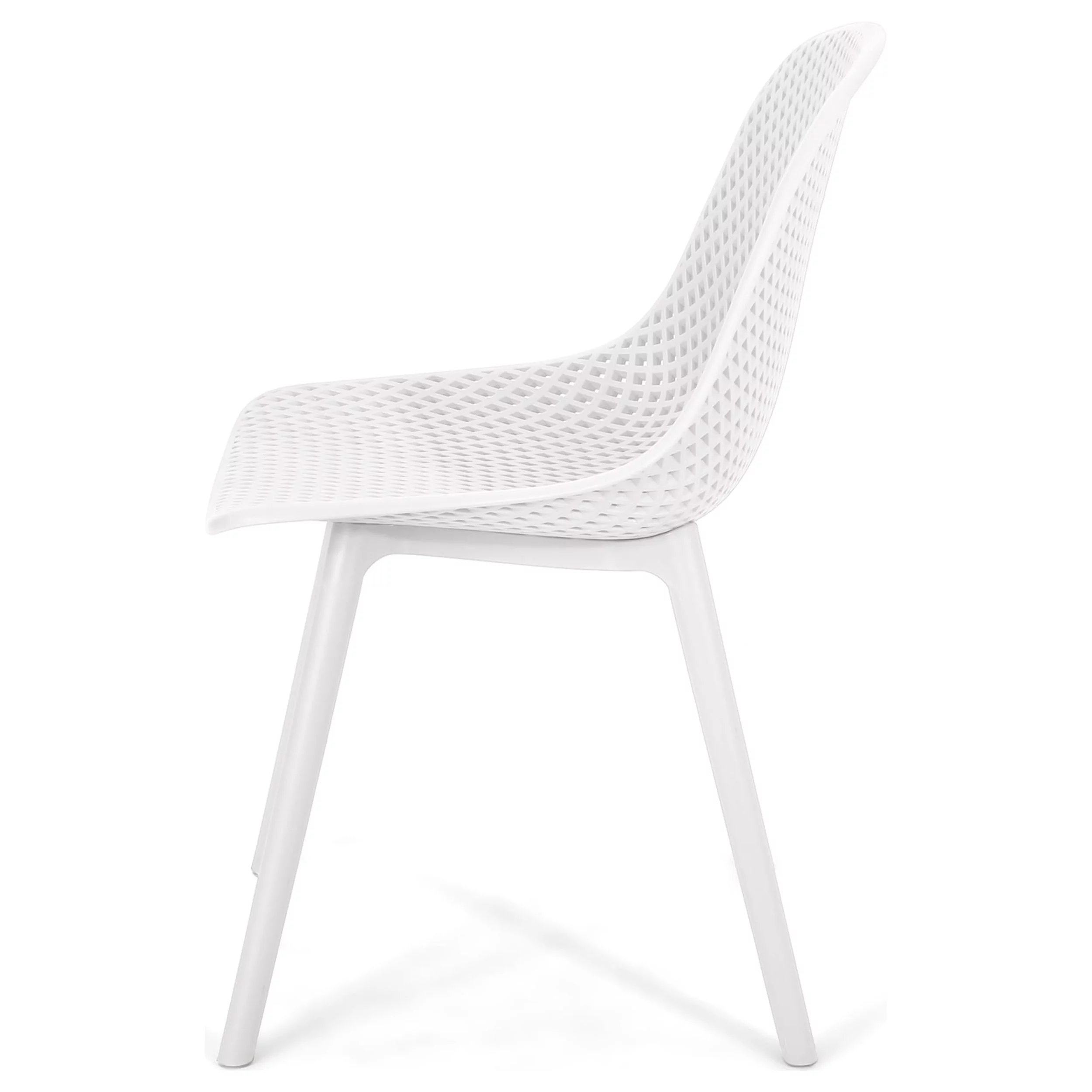 Noble House Posey Plastic Patio Dining Chair in White (Set of 2)