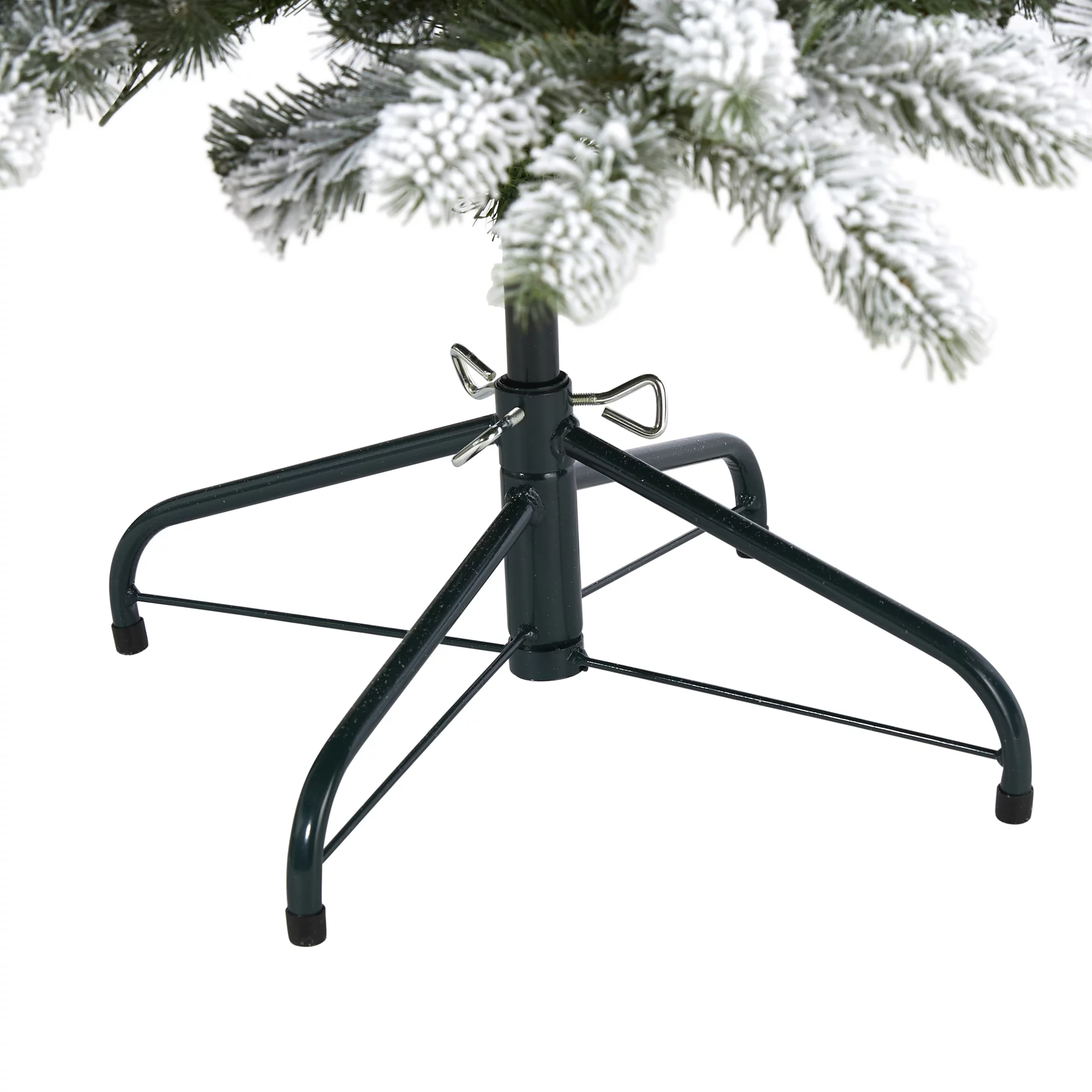 Nearly Natural Clear Prelit 300 LED Flocked Spruce Artificial Christmas Tree, 5'