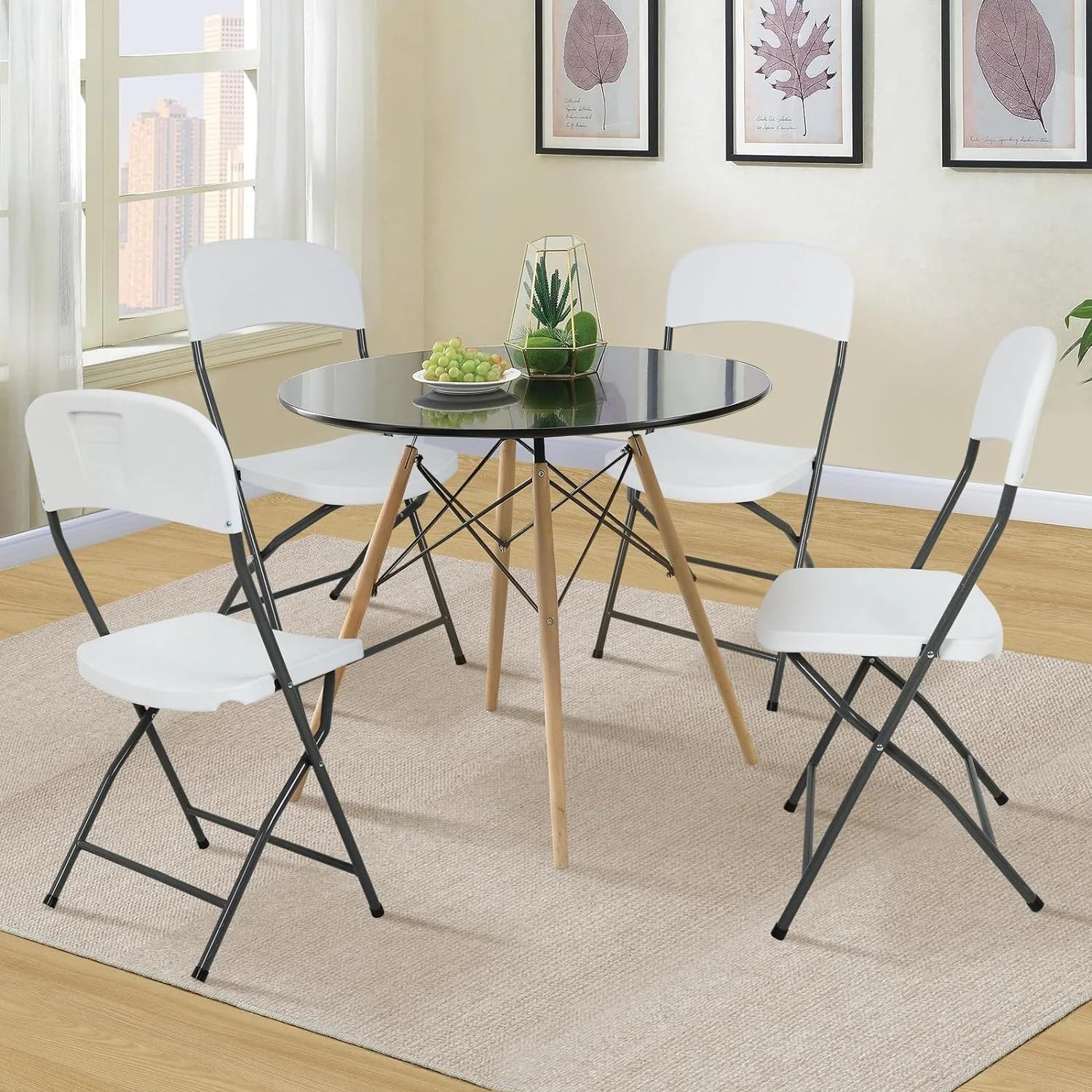 HBLUKDL 6 Pack   Plastic Fold Up Chair  Portable Stackable Commercial Seat with Backrest & Metal Frame for Outdoor Indoor Events  Office  Party  Wedding  265 LBS Capacity