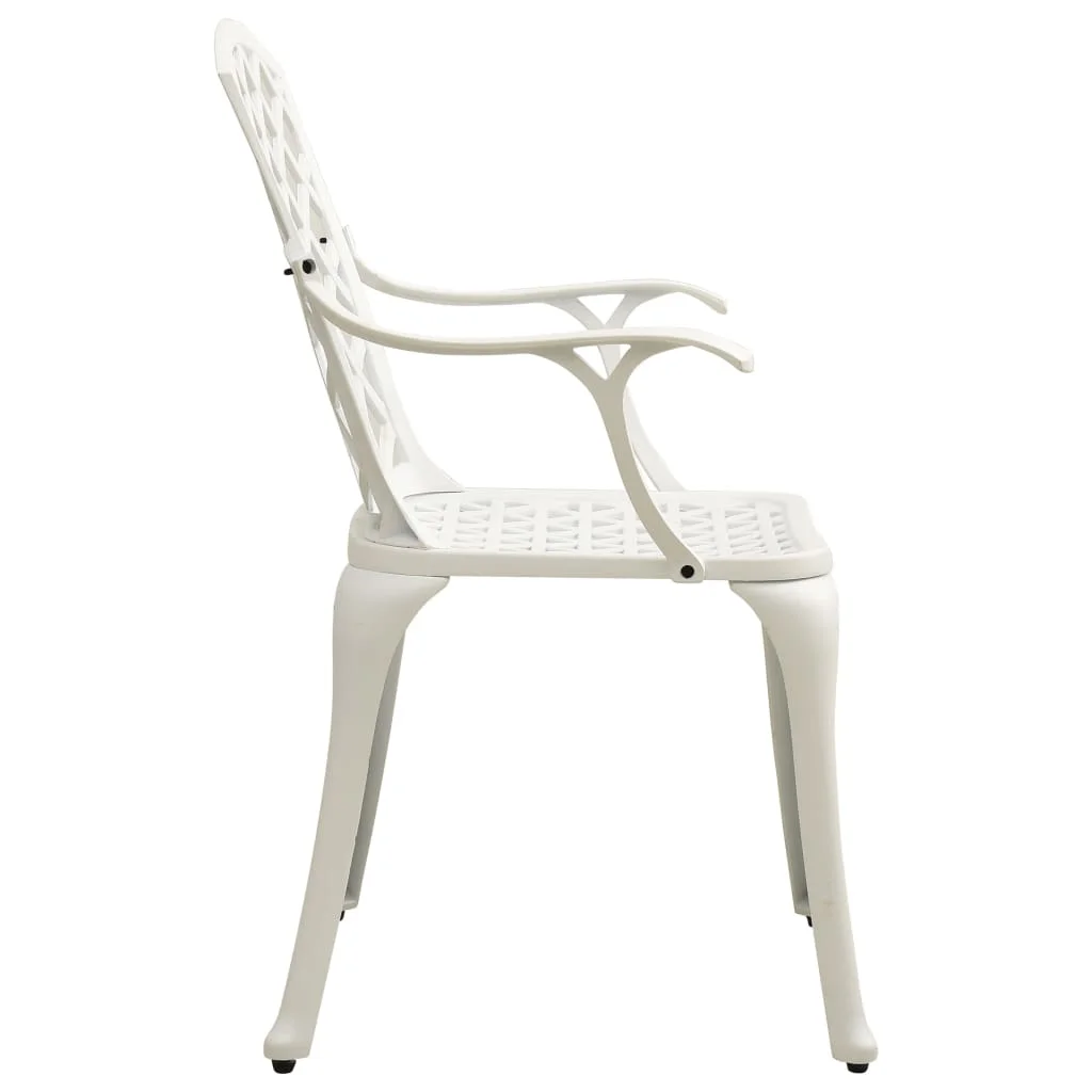 Anself 3 Piece Bistro Set Cast Aluminum White