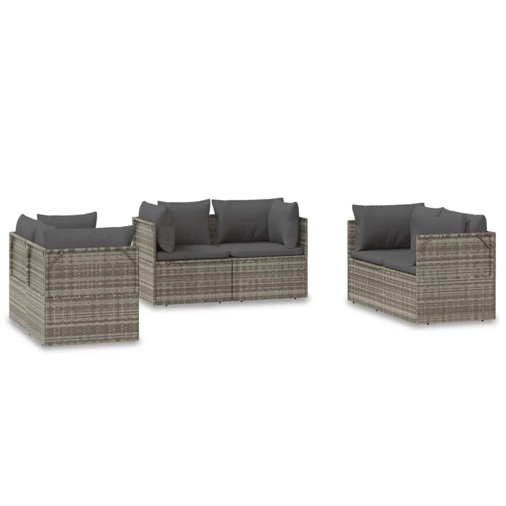 Patio Corner Sofas 6 pcs Gray 22.4