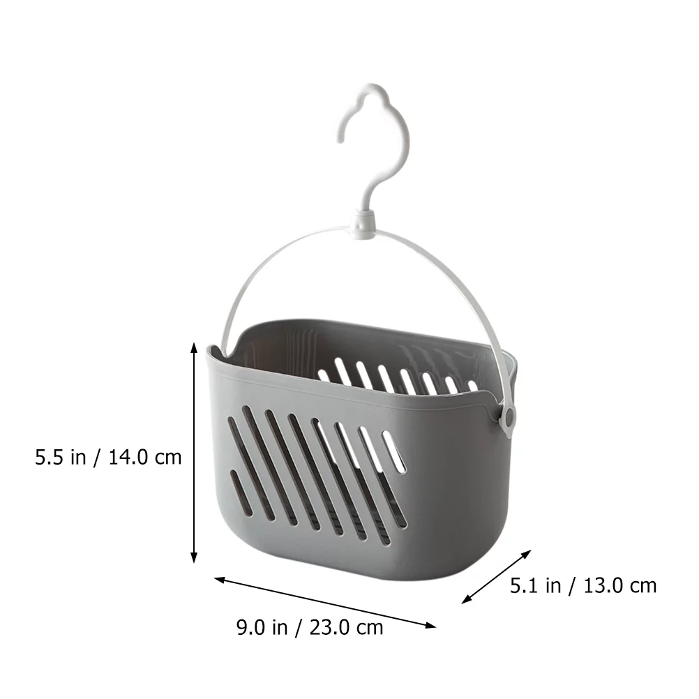 Qumonin Grey Hanging Shower Organizer with Hook - Bathroom/Kitchen/Room Storage Basket