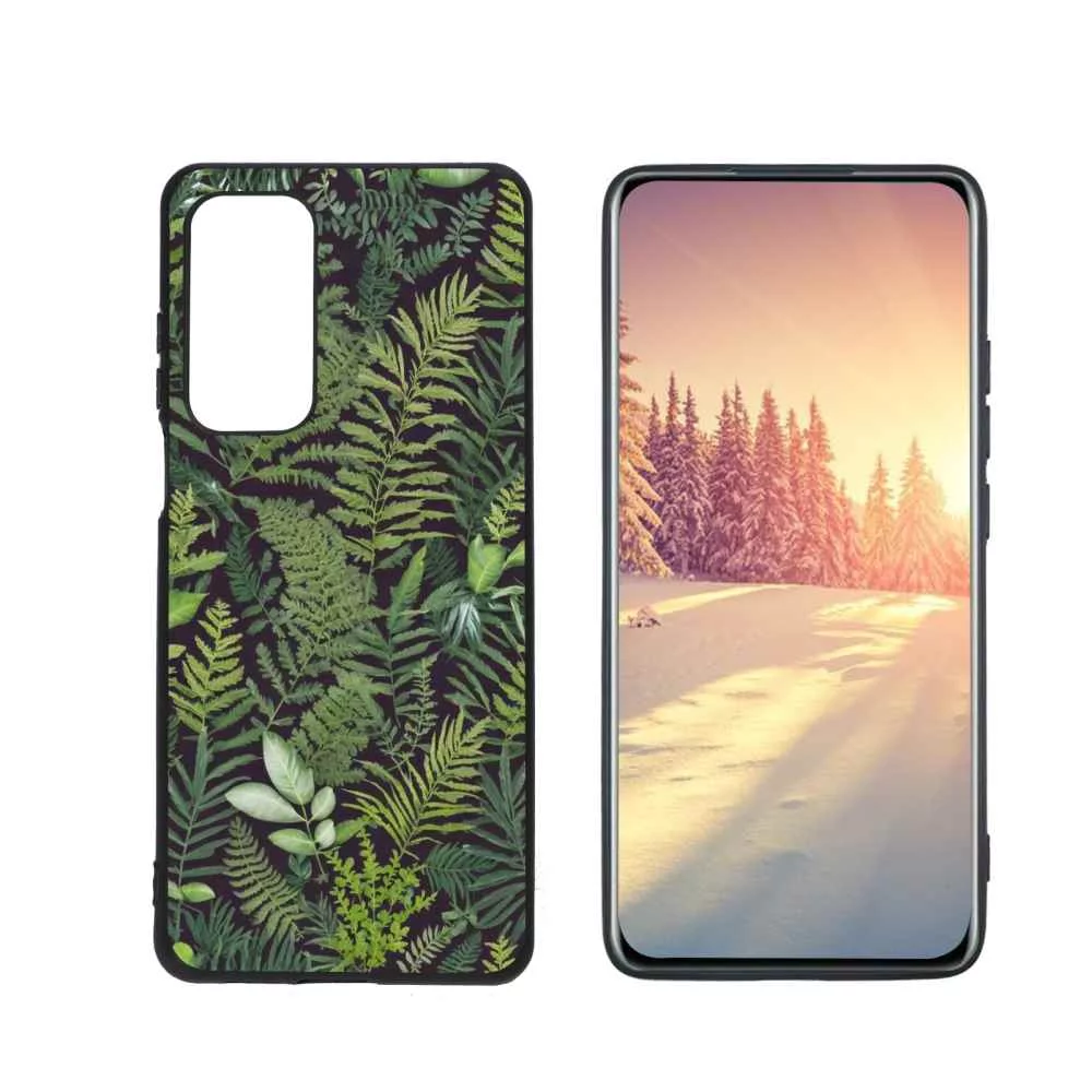 Compatible with Motorola MOTO Edge 5G UW Phone Case, Green-Botanical-ferns-foliage-forest-nature-2 Case Men Women, Flexible Silicone Shockproof Case for Motorola MOTO Edge 5G UW