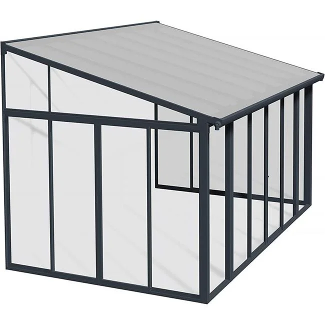 Palram-Canopia  10 x 14 ft. SanRemo Patio Enclosure, Gray & Clear