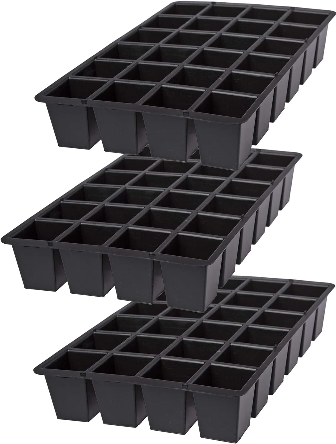 Growease 24-Cell Replacement Trays  Seed Starting Tray For Indoor Greenhouse Gardening  Made From 100% Recycled Plastic (Set Of 3)