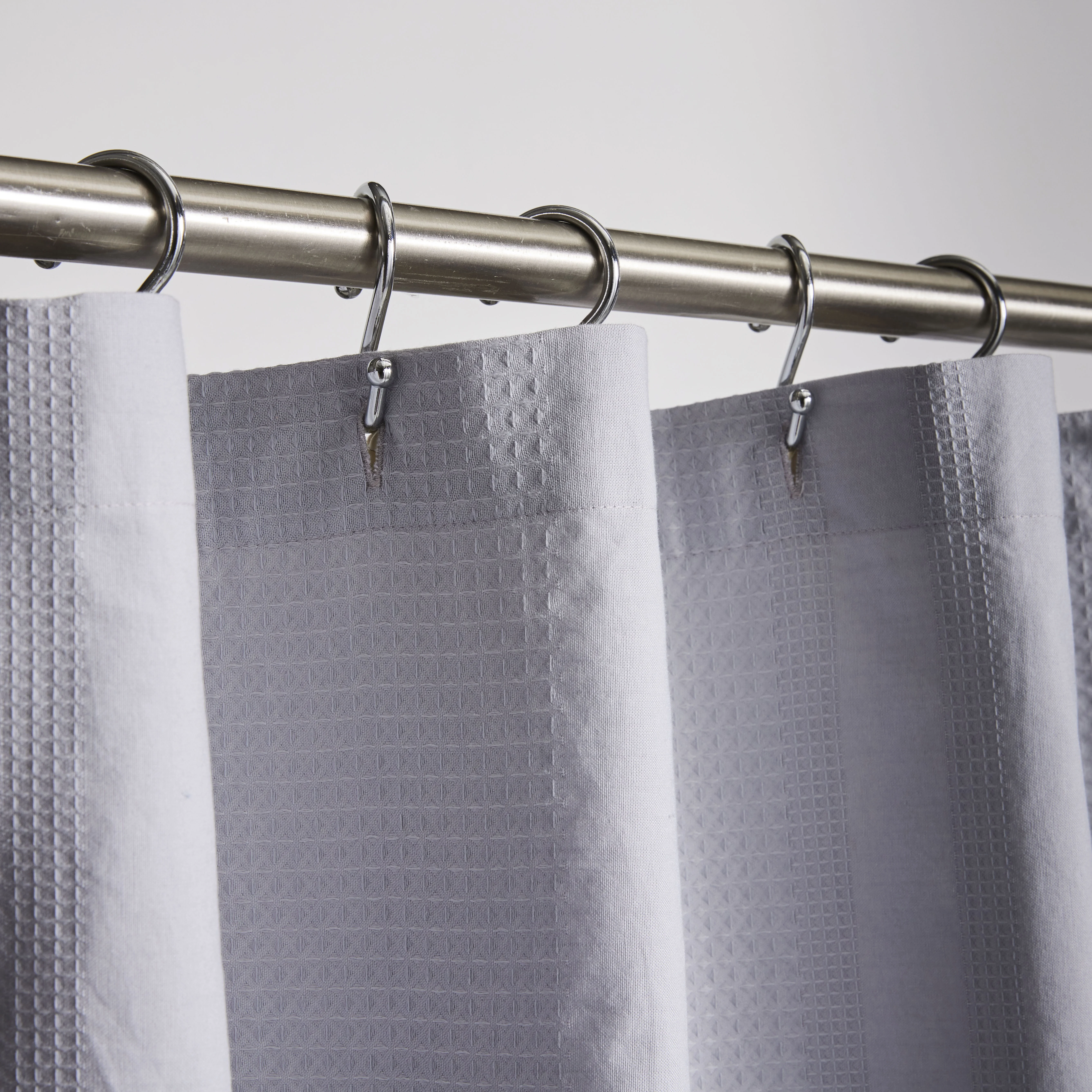 Better Homes and Gardens Soft Silver Waffle Stripe Shower Curtain, 72