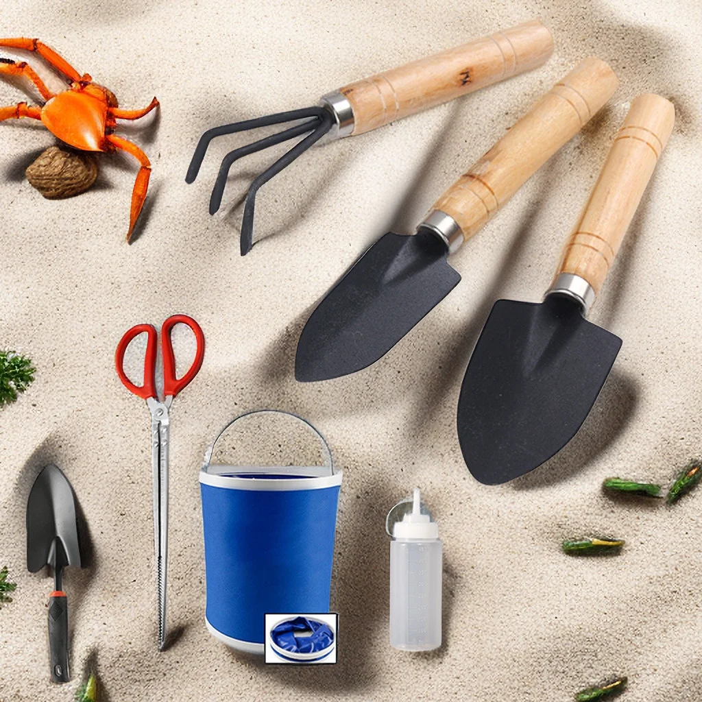 Gardening Flower Loosening Shovel Three Sets Of Travel Beach Sea Tools Digging Sand Rake Hoe Small Iron Yiho