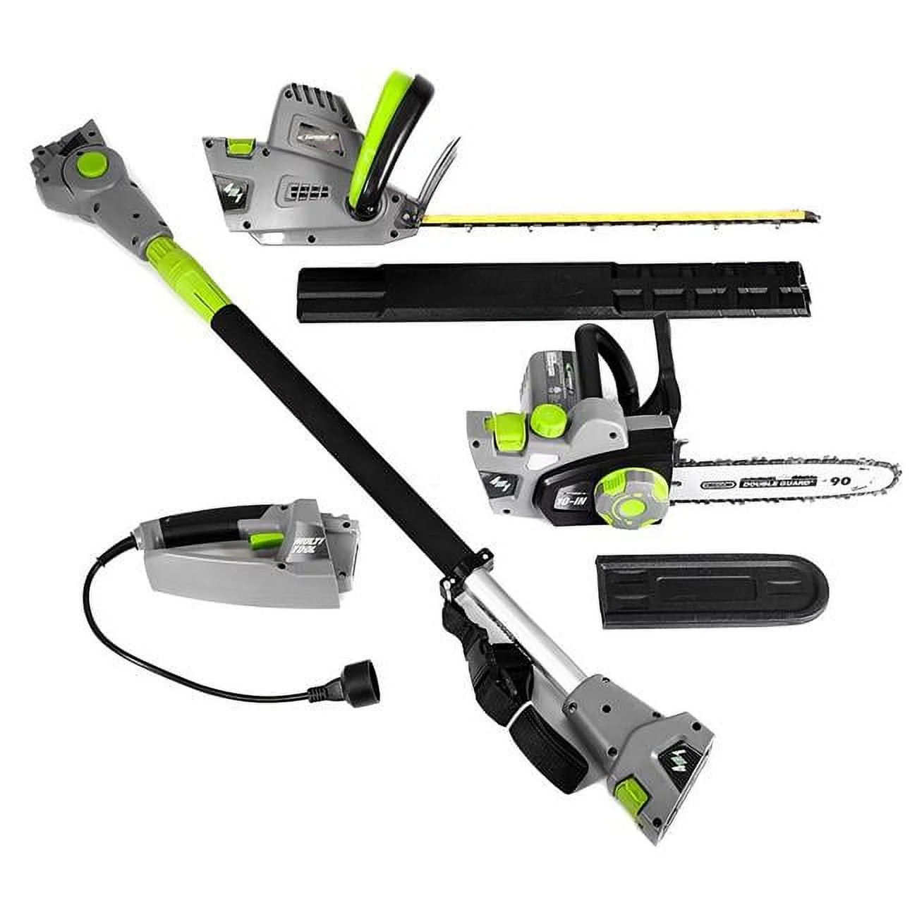 4-in-1 Multi-Tool Pole with Handheld Hedge Trimmer Pole & Handheld Chain Saw