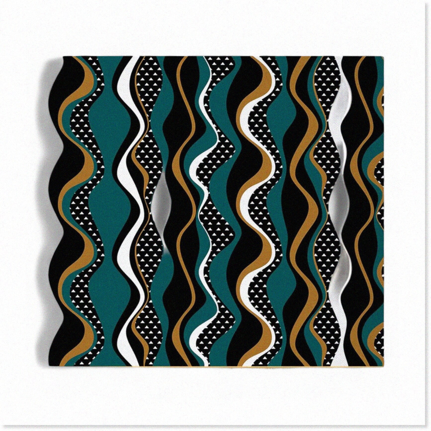 GeoPrinted Yardage - Abstract Vintage Striped Wavy Upholstery Fabric: Traditional Exotic Style for Chairs, Waterproof Outdoor Decor, 3 Yards