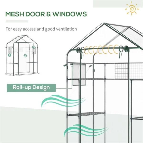 Vertical Mini Greenhouse with Trellis and Vented Windows - Stylishly Grow Your Garden