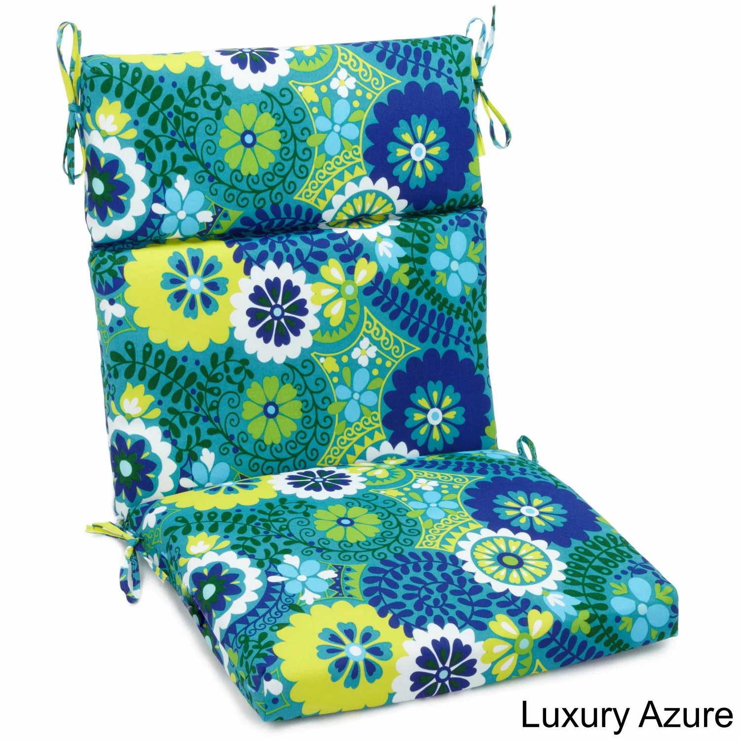 Blazing Needles  3-section Indoor/Outdoor Chair Cushion Luxury Azure 48 x 22