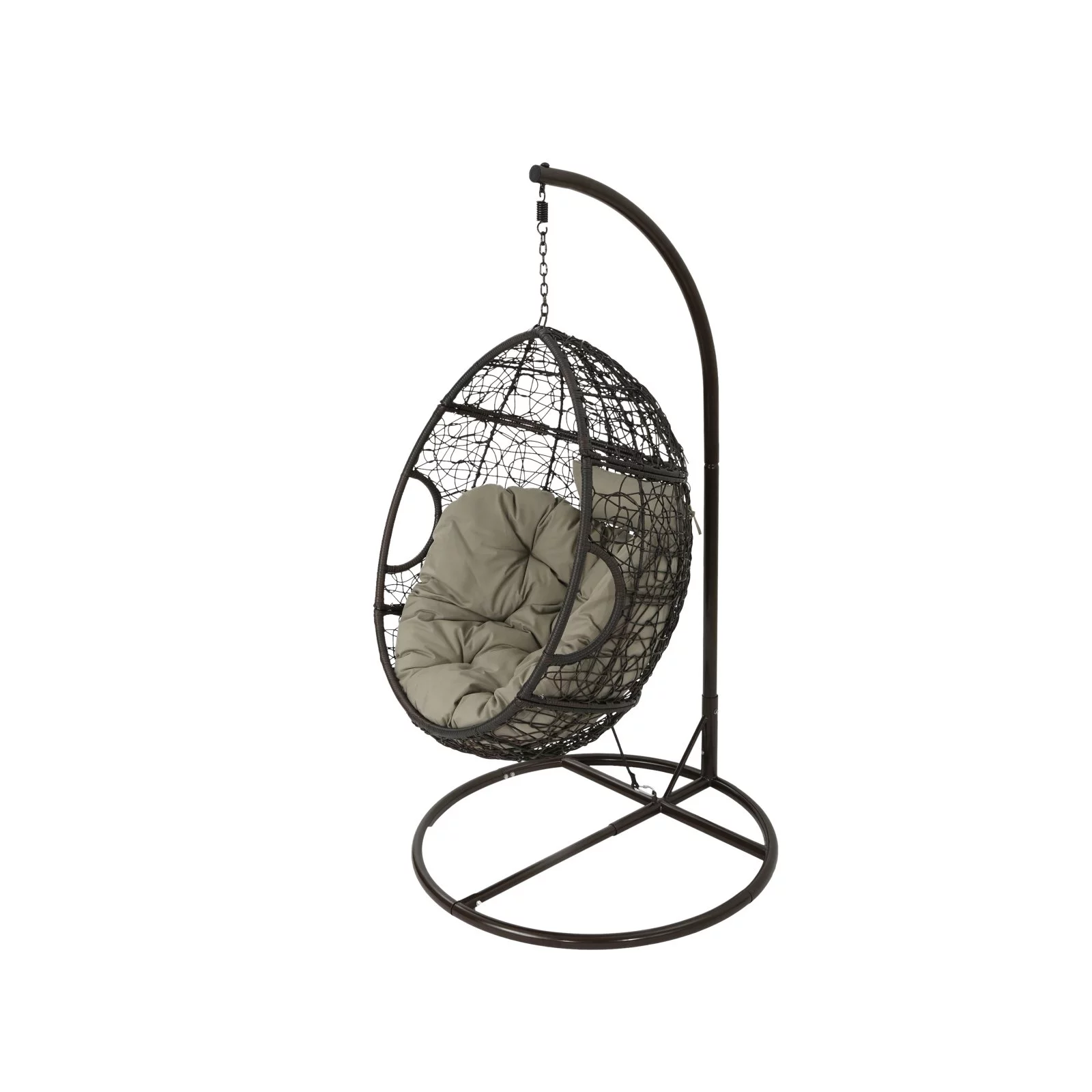 Christopher Knight Home Kylie Outdoor Wicker Hanging Basket Chair by  - 400 lb limit Khaki + Multibrown