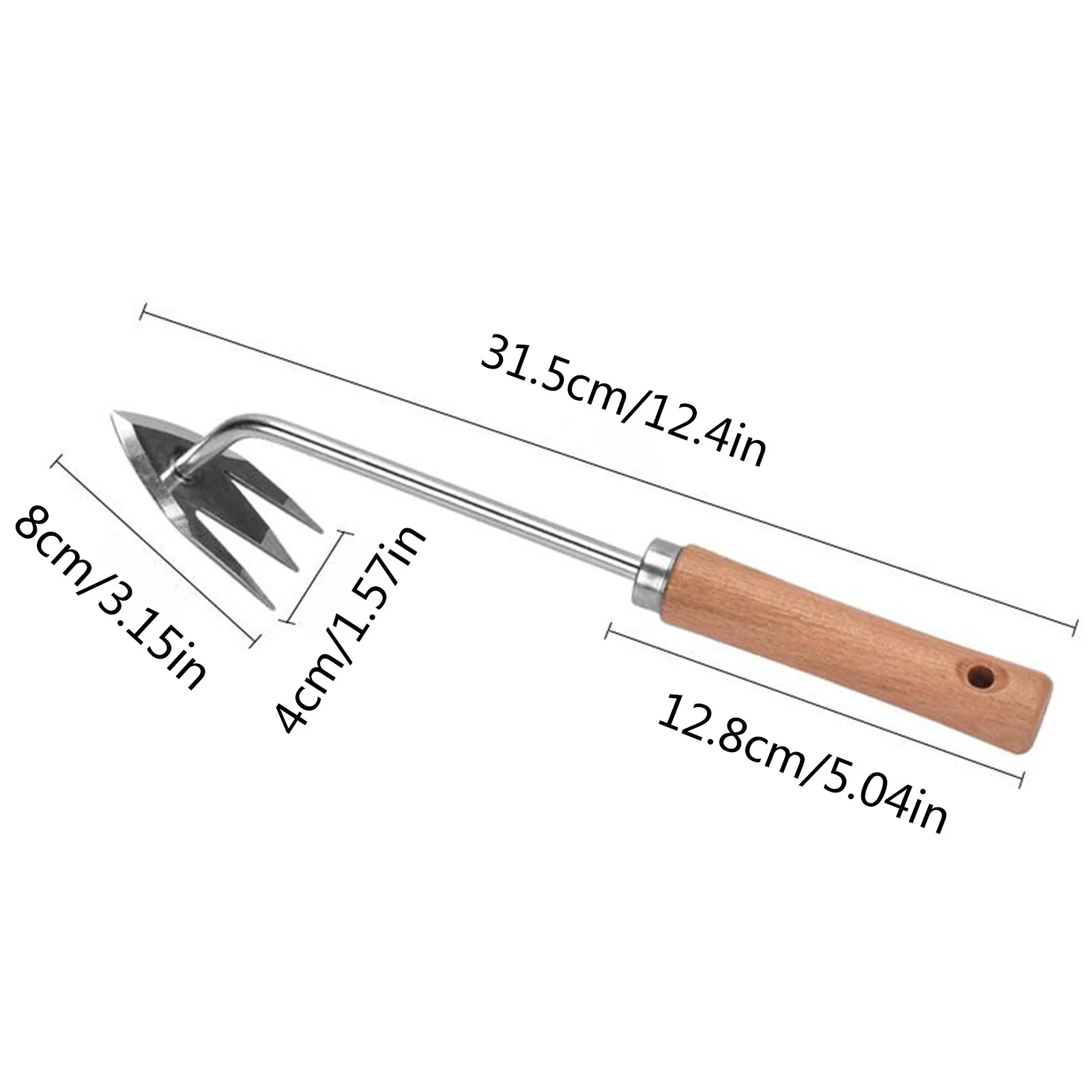 MVNSFEW New Wood Handle Stainless Steel Multifunctional Weeder Pulling Weeds Garden Root and Grass Gardening Weeding Tools