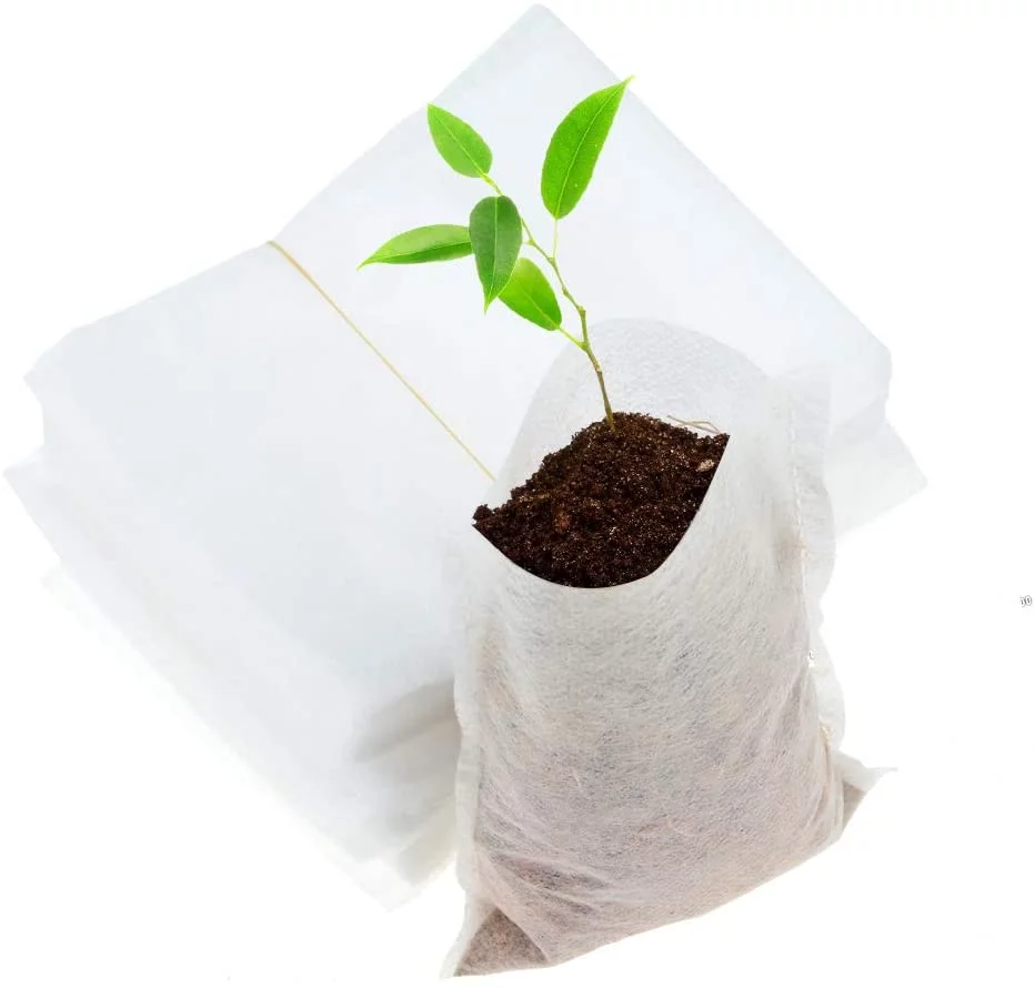 Seedling Plant Grow Bags, Biodegradable Non-Woven Nursery Fabric Seeding Starting Fiber Soil Transplant Pouches, Home Garden Supply - 12 x15 cm (Pack of 60 Pcs)