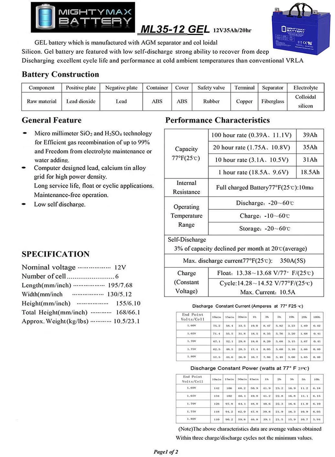 12V 35AH GEL NB Replacement Battery Compatible with Garden Way/Troy Rototiller Lawnmower
