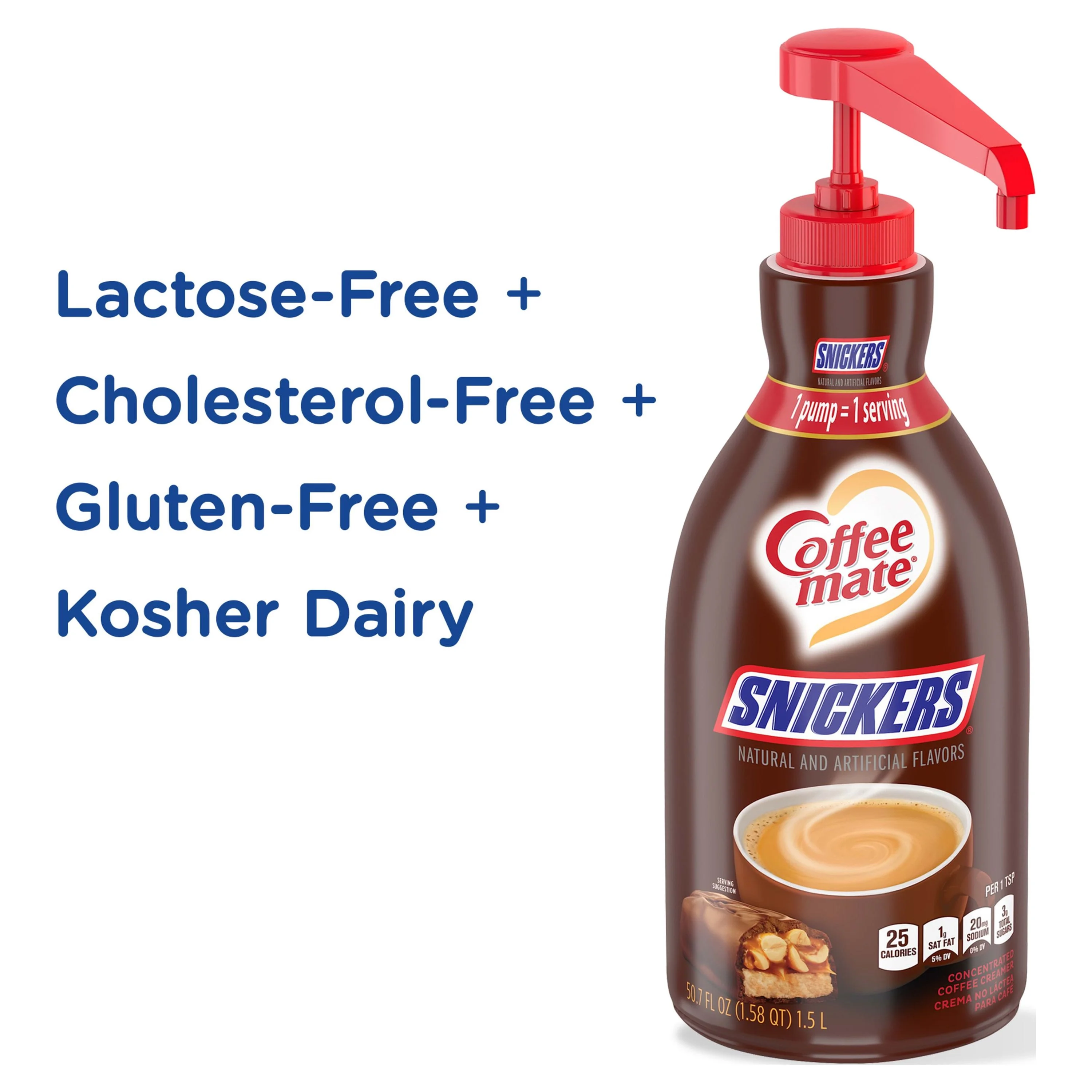 Coffee mate Snickers Non-Dairy Creamer, 50.7 fl oz, 2 Count Bottles