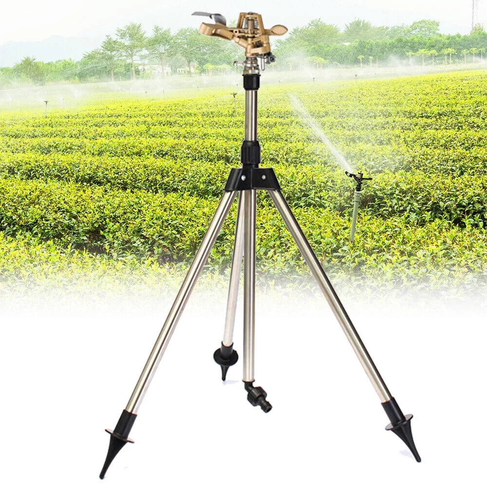 Adjustable 360°Spray Watering Lawn Tripod Sprinkler Agriculture Irrigation NEW