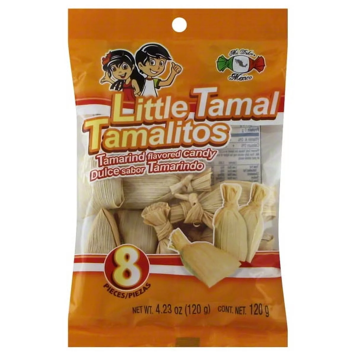 Mi Dulce Mexico  Soft Sugar Candy Tamarind flavor TAMALITOS, 8 ea
