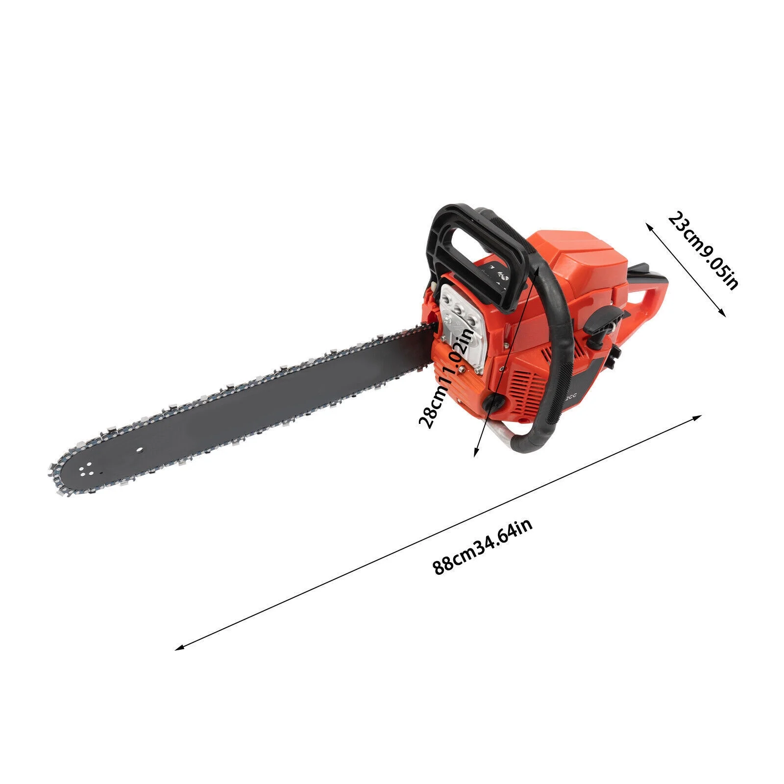 2-Stroke 2.2KW 52cc Gas Powered Chainsaw 20in Handed Petrol Gasoline Chain Saw 10500rpm, Single Cylinder, Air-Cooled