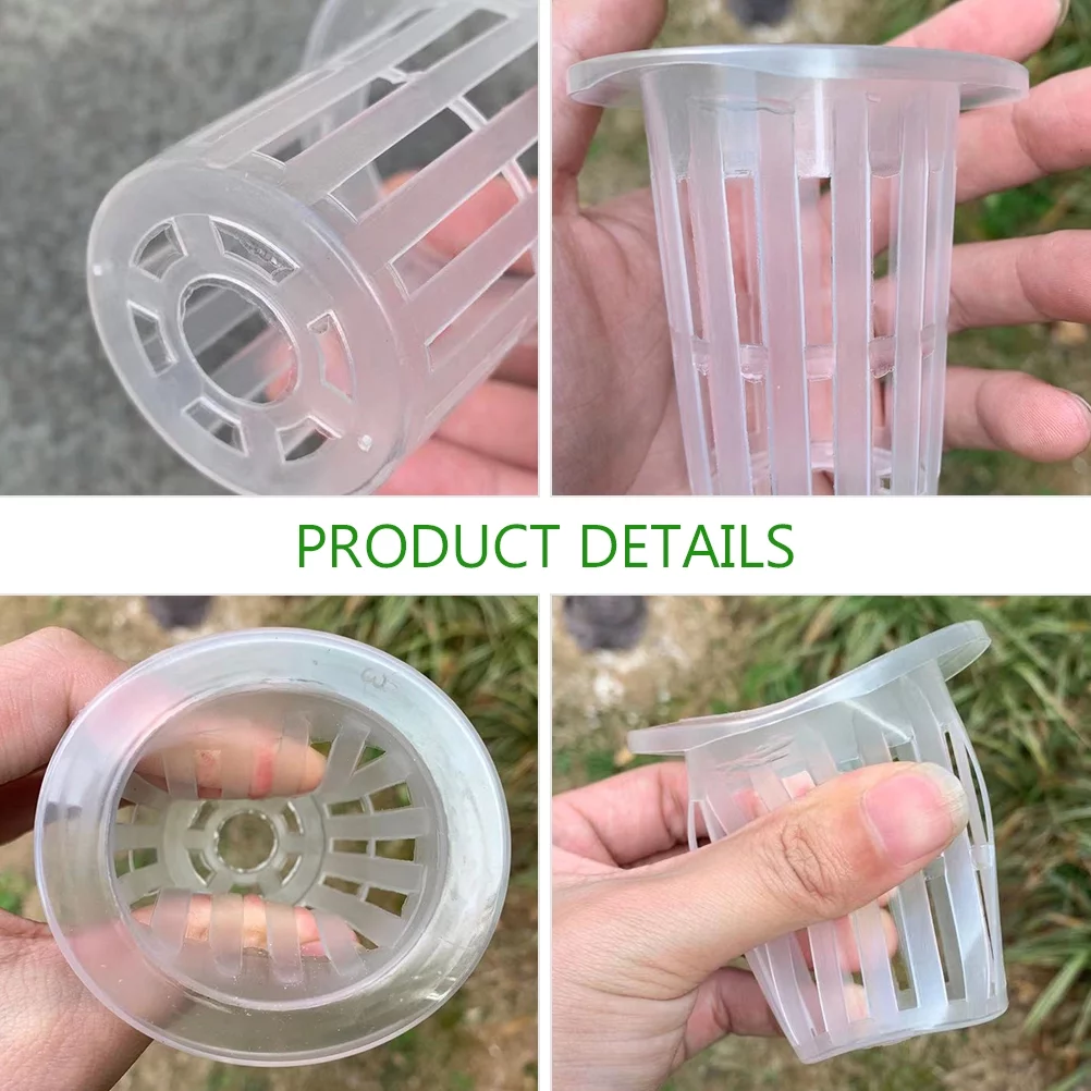 Hydraulic Nail Pot Hydroponics Planting Blue Net Flowerpot Pots for Plants Plastic Baskets Cups 50 Pcs