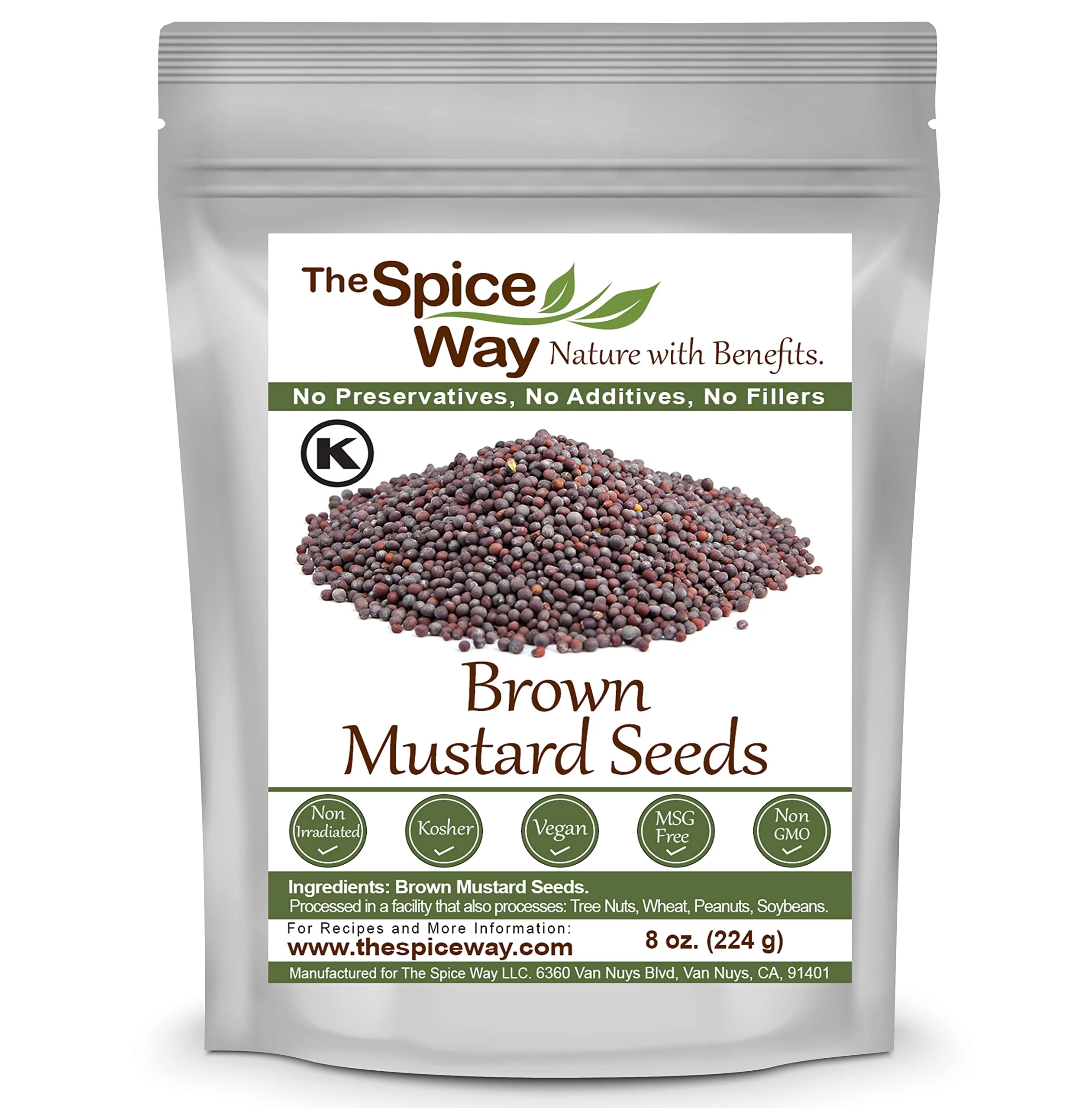 The Spice Way Brown Mustard Seeds - Whole Seeds - 8 oz.