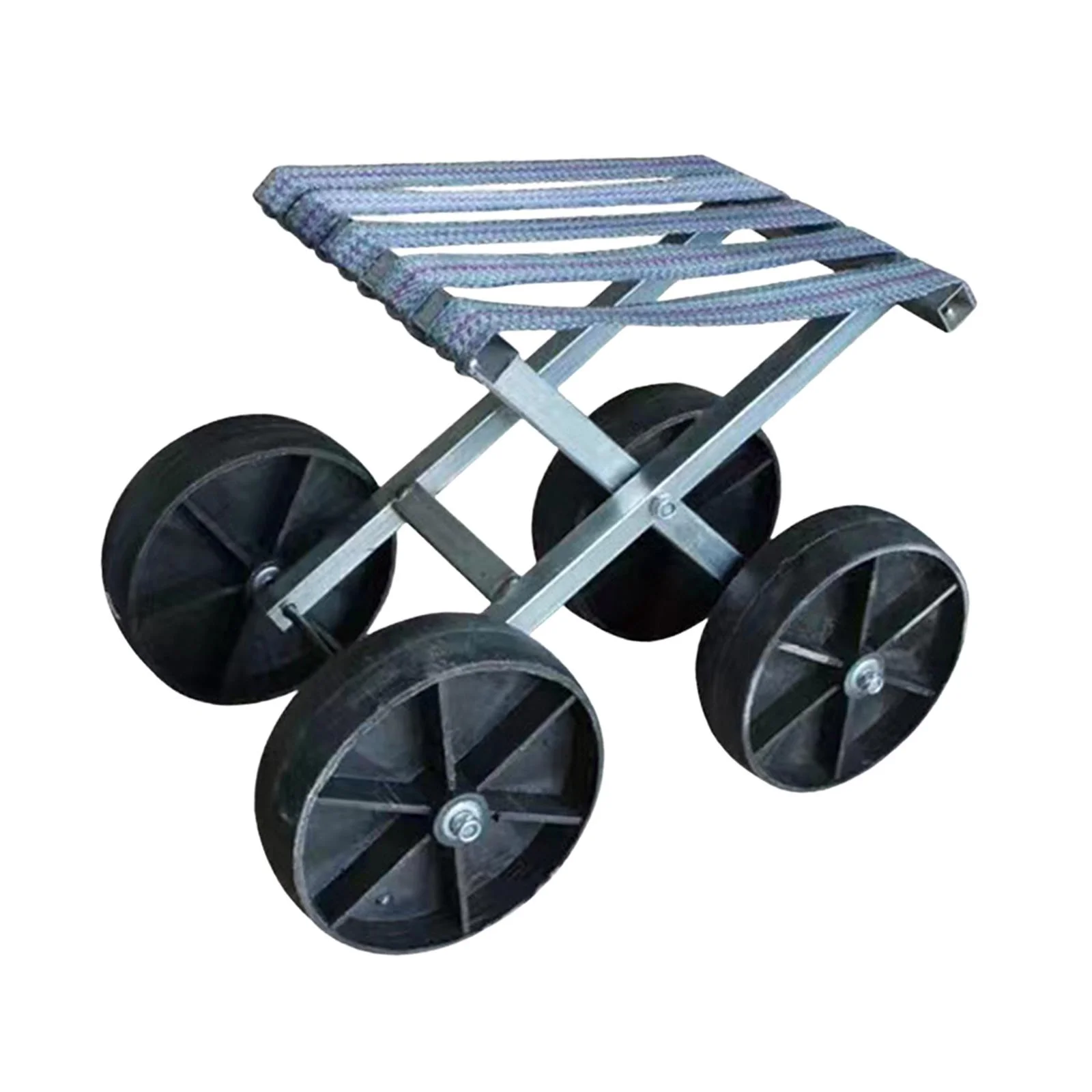 perfk Garden Stool with Wheels Farm Work Fishing Chair for Picking Planting Garage