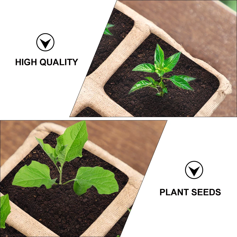 Guichaokj 10pcs 12-Hole Growing Tray Paper Pot Plant Herb Nursery Cup