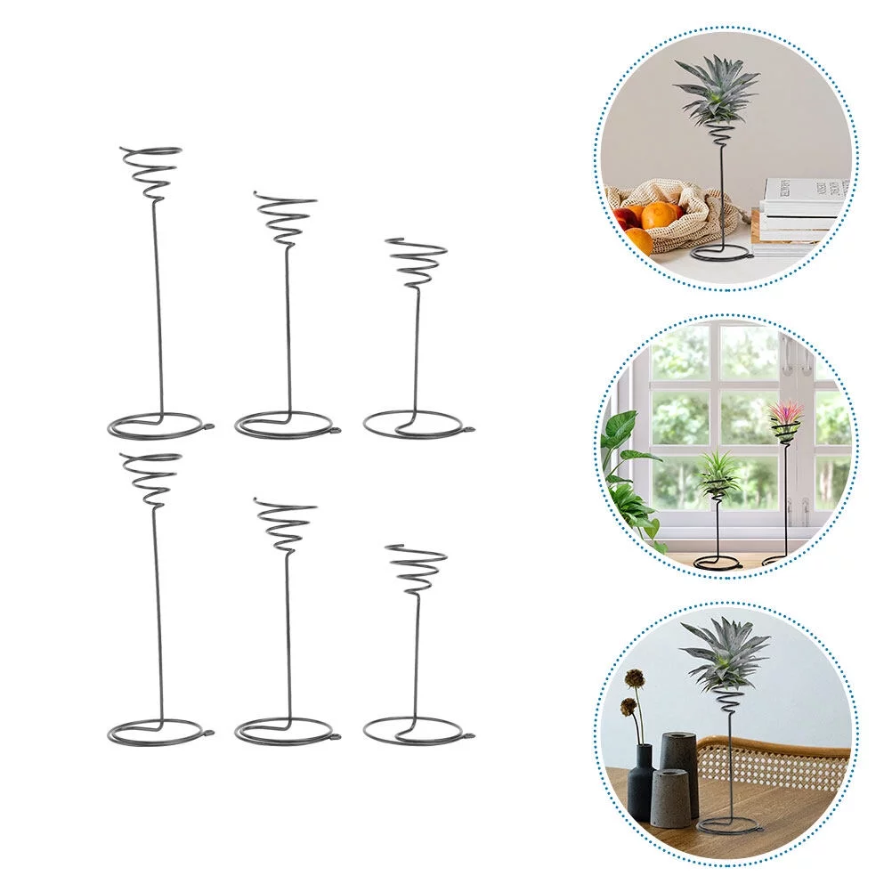 6pcs Stainless Steel Plant Racks Air Plant Holder Air Plant Display Stand Tabletop Planter