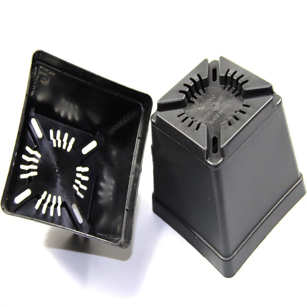 10pcs Succulent Small Square Flower Pot Plastic Frosted Square Pot Garden Tools