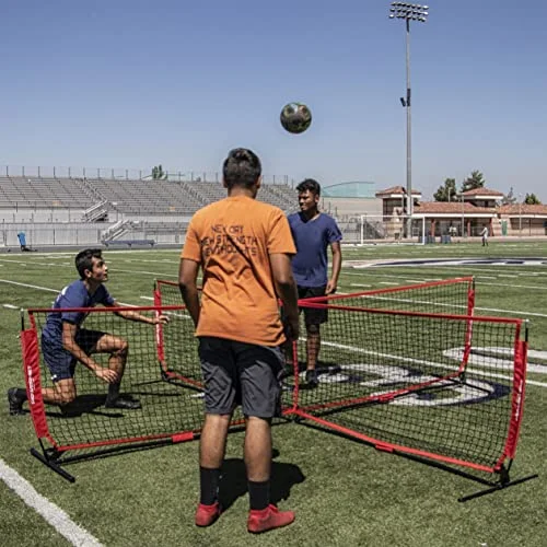 PowerNet 4 Way Soccer Tennis Net | Fun New Game and Training Equipment | Play at The Park or Beach | 2 Sizes