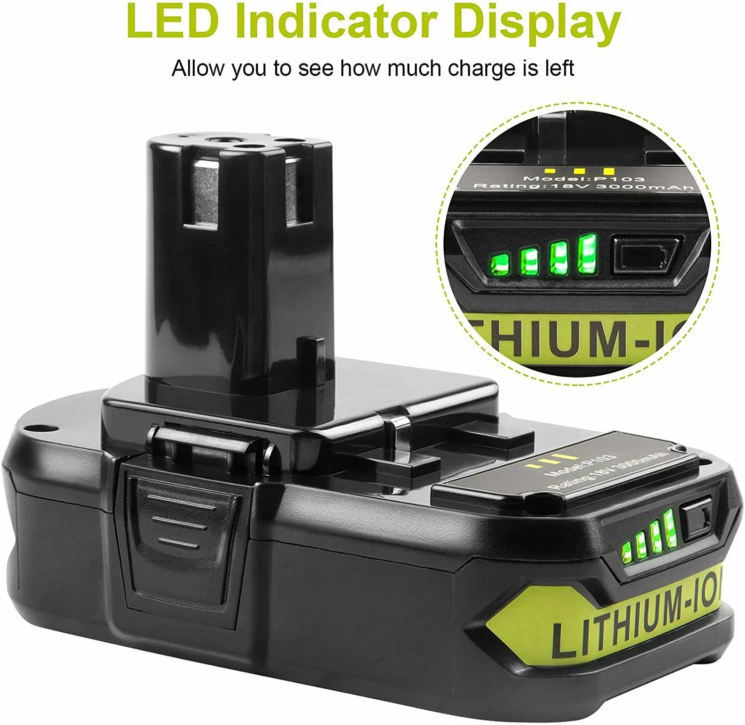 For RYOBI P108 18V One+ Plus High Capacity Lithium 1x 5.0Ah Battery